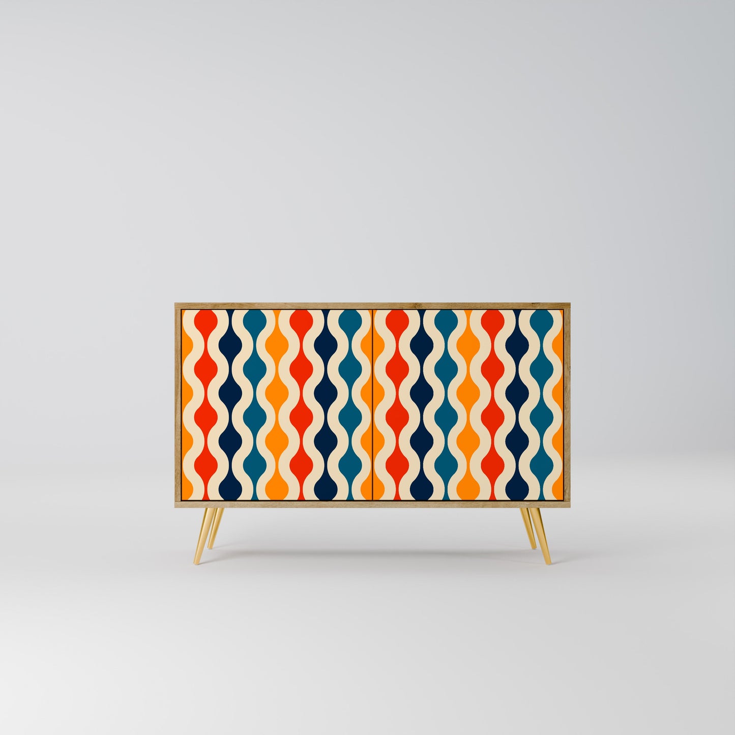 Credenza a 2 ante COLORFUL NOSTALGIA in effetto rovere