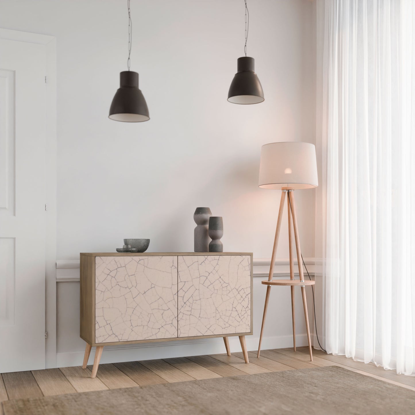 Credenza a 2 ante CERAMIC TEXTURE effetto rovere