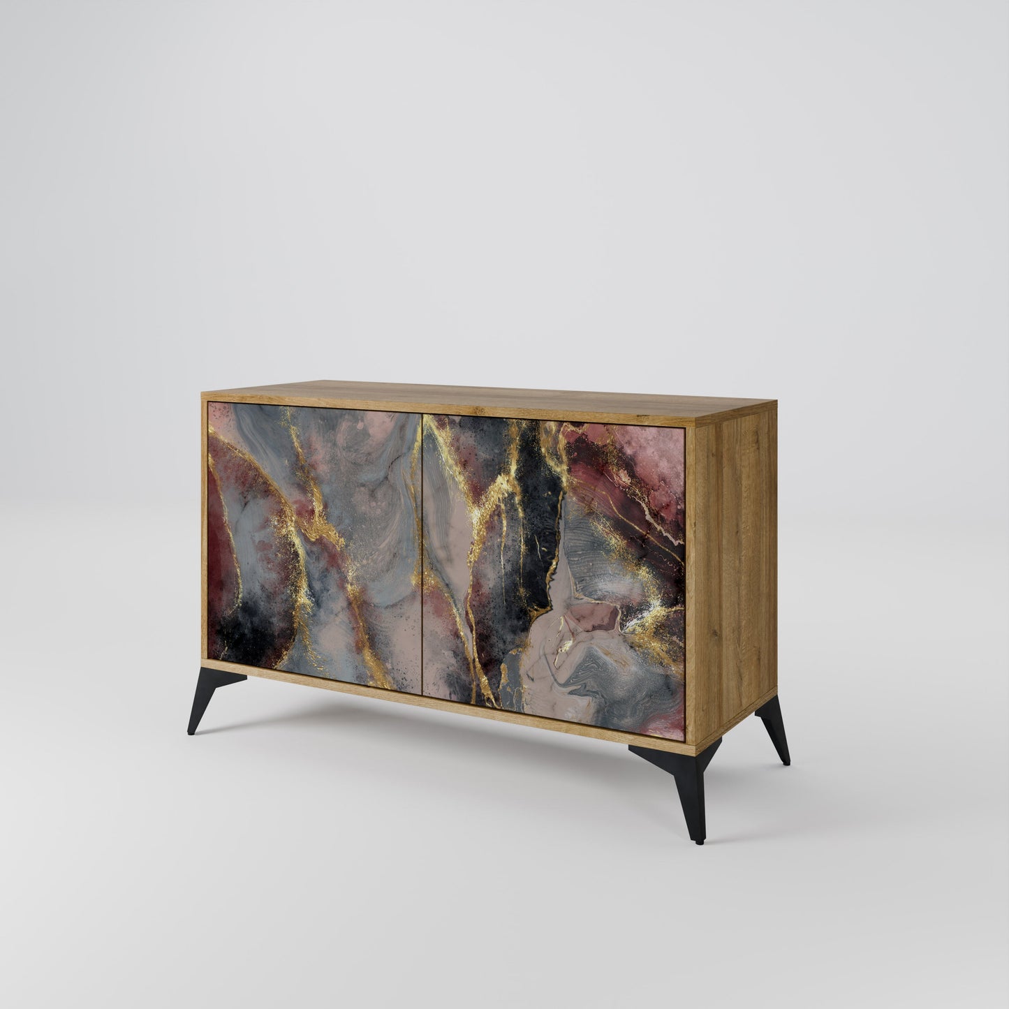 Credenza a 2 ante GOLDEN TIDES in effetto rovere
