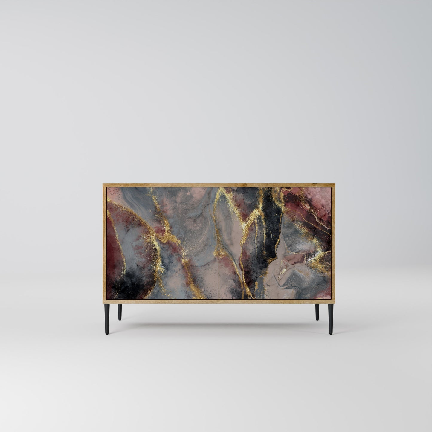 Credenza a 2 ante GOLDEN TIDES in effetto rovere