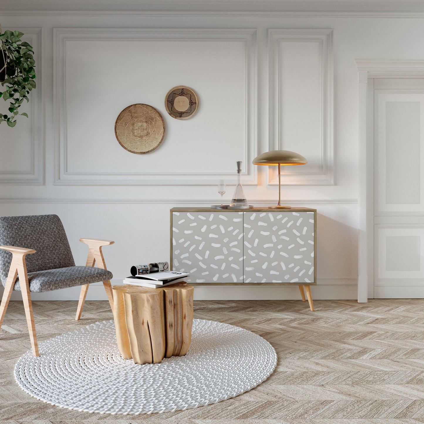 Credenza PASSING SECONDS a 2 ante in effetto rovere