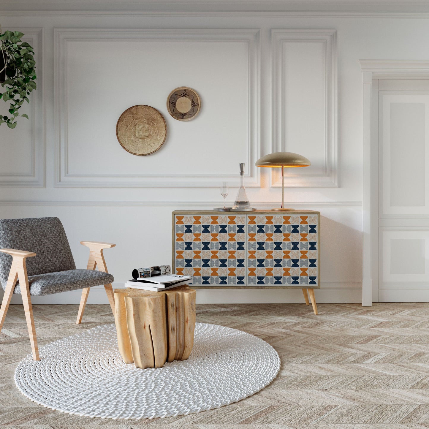 Credenza a 2 ante REFLECTION RANGE in effetto rovere