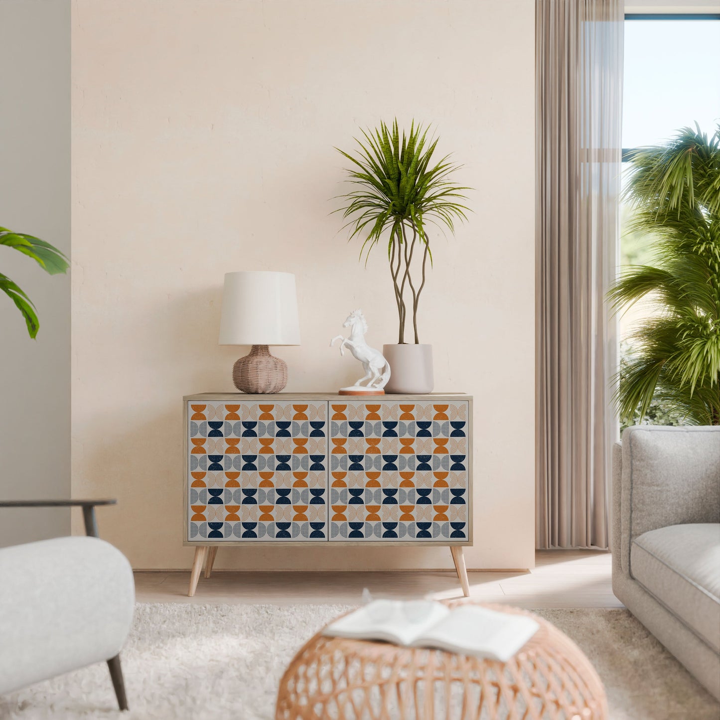 Credenza a 2 ante REFLECTION RANGE in effetto rovere