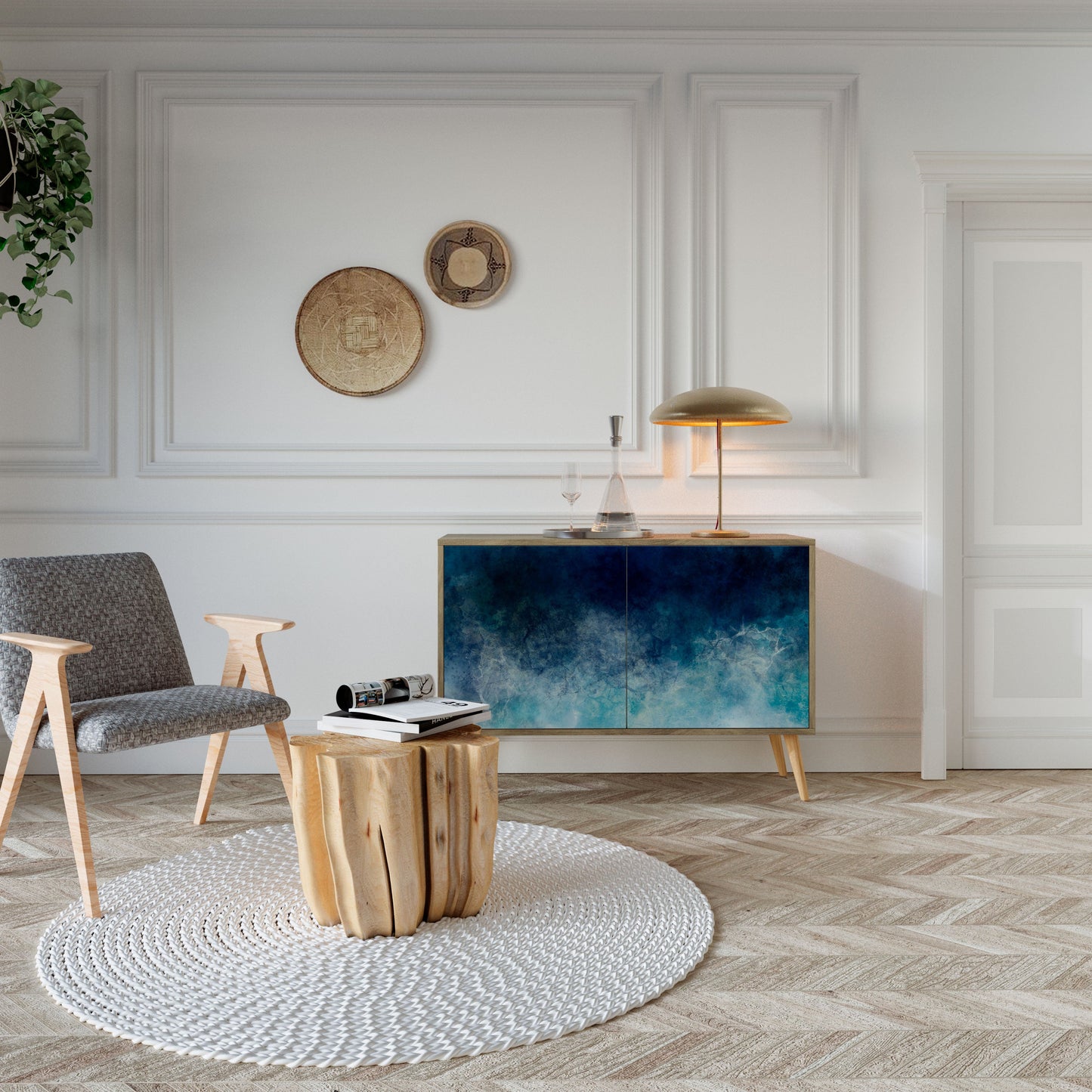 Credenza a 2 ante CELESTIAL FALL in effetto rovere
