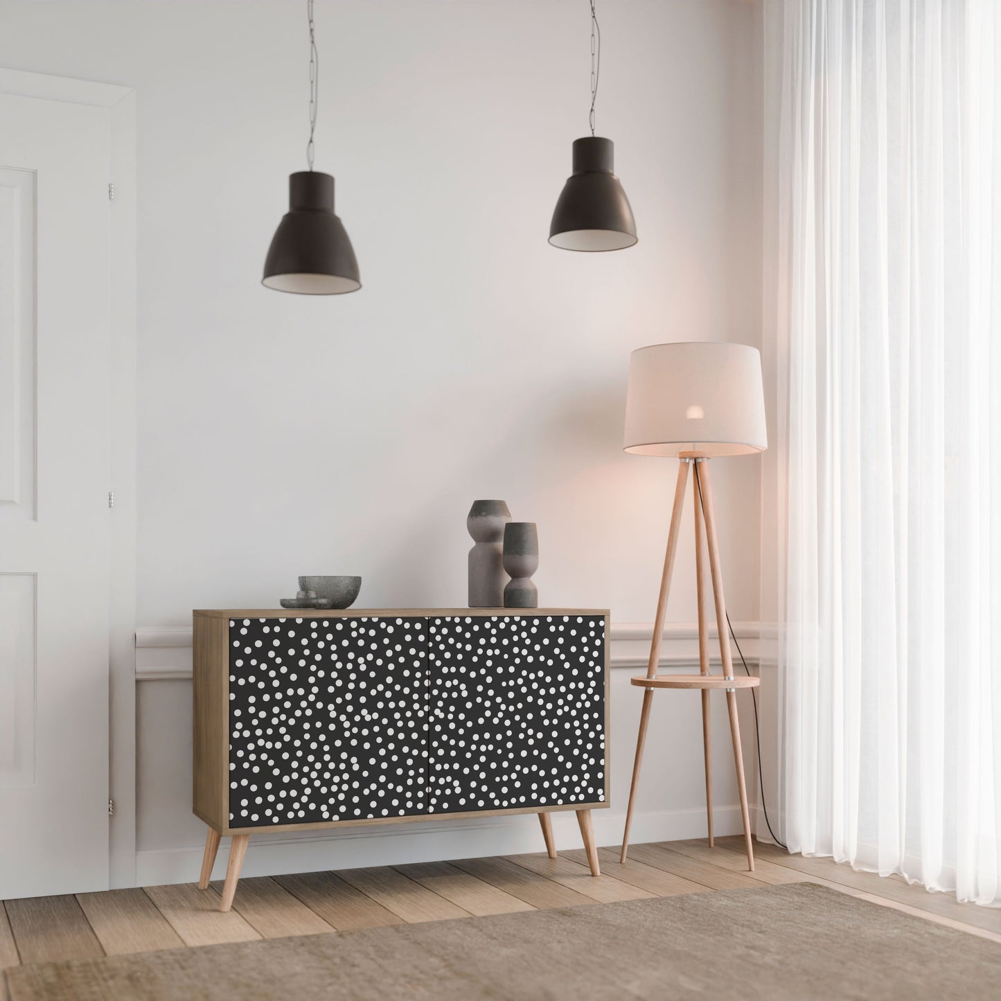 Credenza BLINDING LIGHTS a 2 ante in effetto rovere