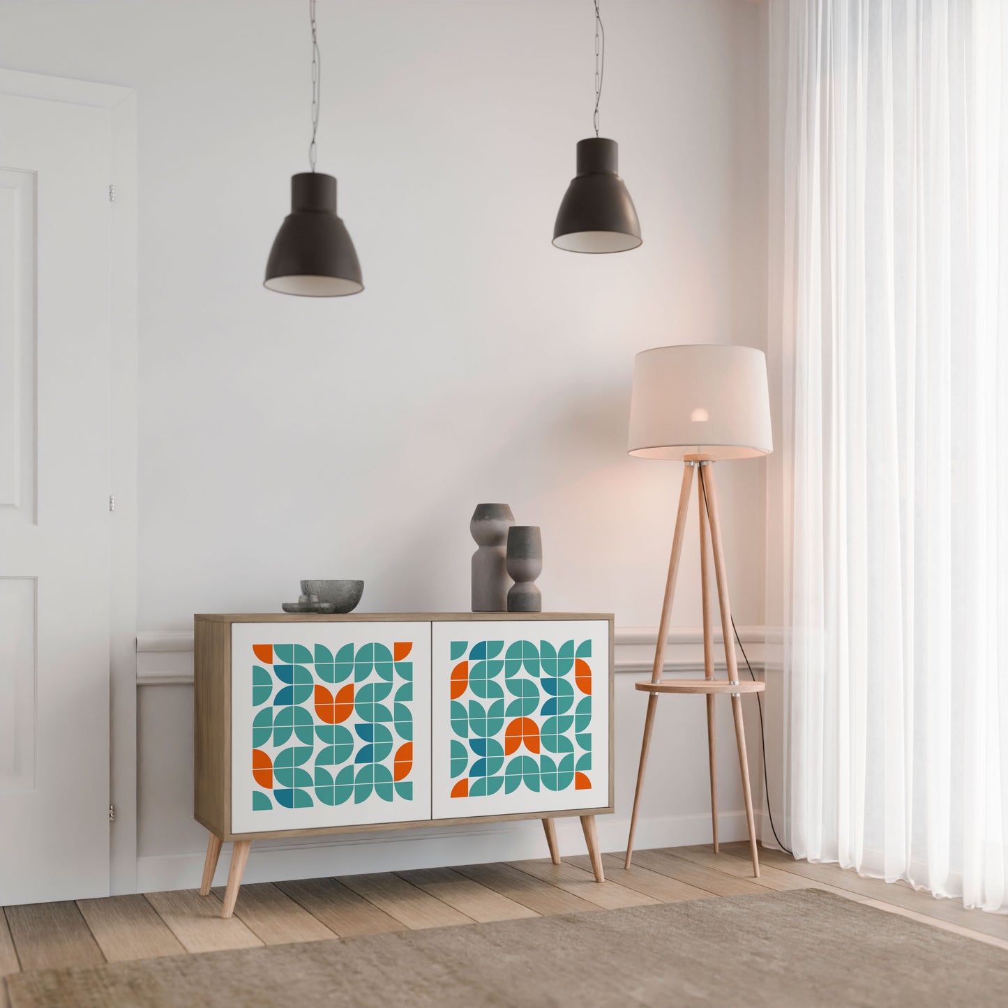 Credenza BE THE CHANGE a 2 ante in effetto rovere