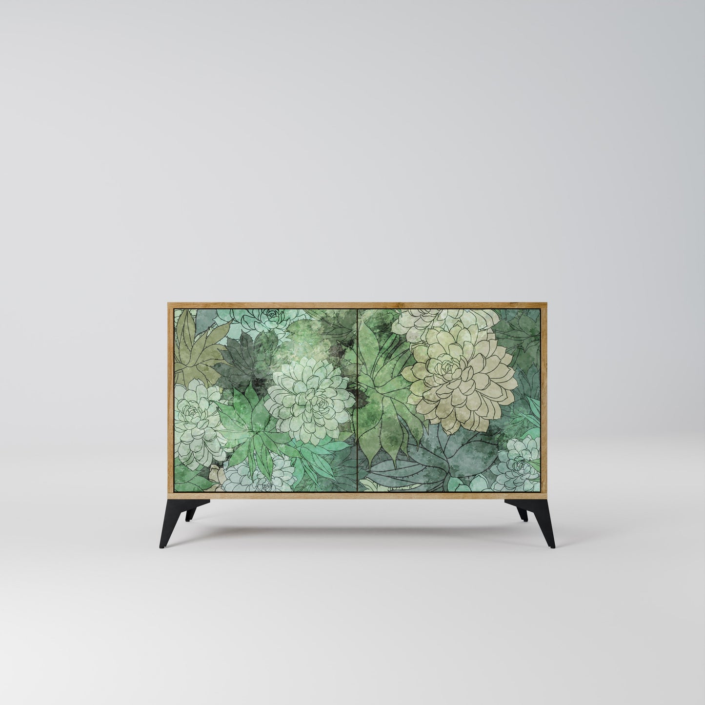 Credenza a 2 ante SUCCULENT CLUSTER in effetto rovere