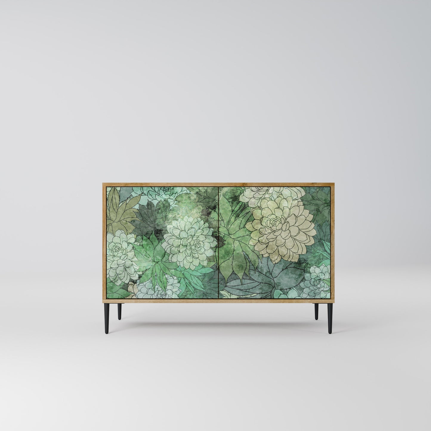 Credenza a 2 ante SUCCULENT CLUSTER in effetto rovere