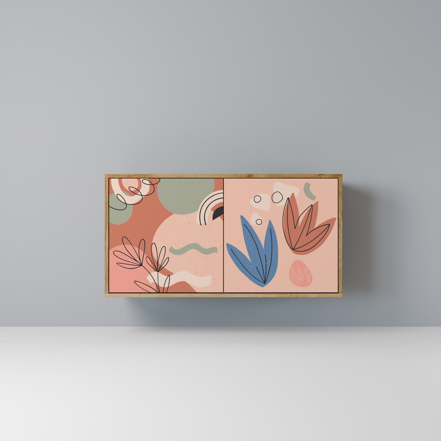 PASTEL DESTINY 2-Door Sideboard in Oak Effect