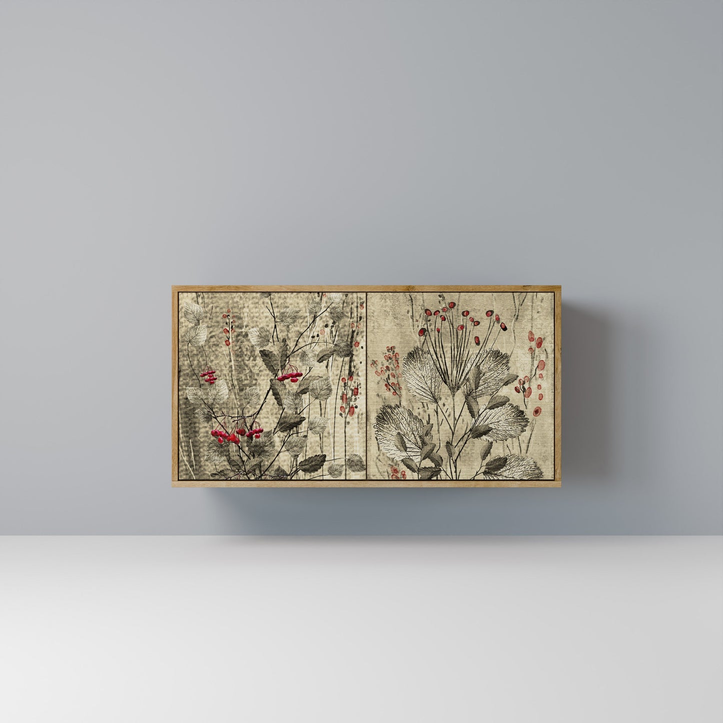 HERBAL GRACE 2-Door Sideboard in Oak Effect