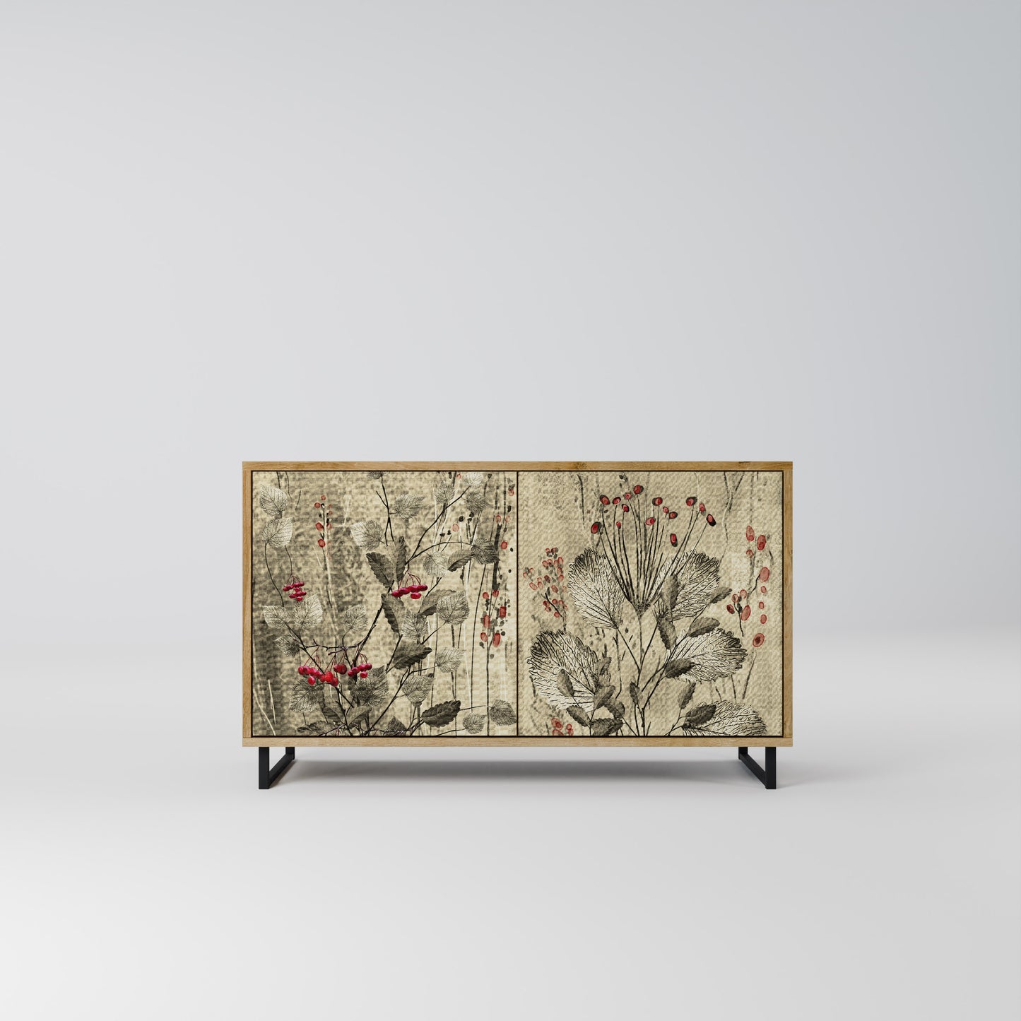 HERBAL GRACE 2-Door Sideboard in Oak Effect