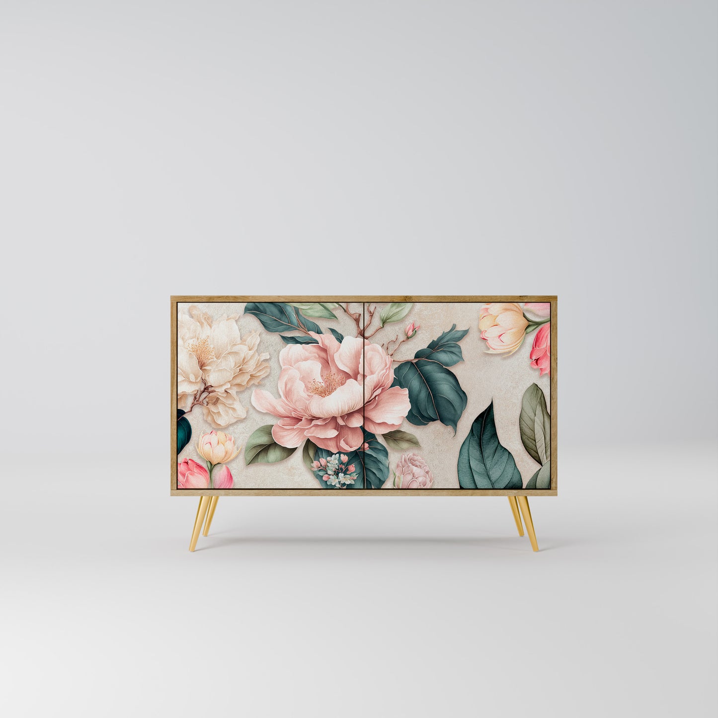 FLORAL GRACE 2-Door Sideboard in Oak Effect