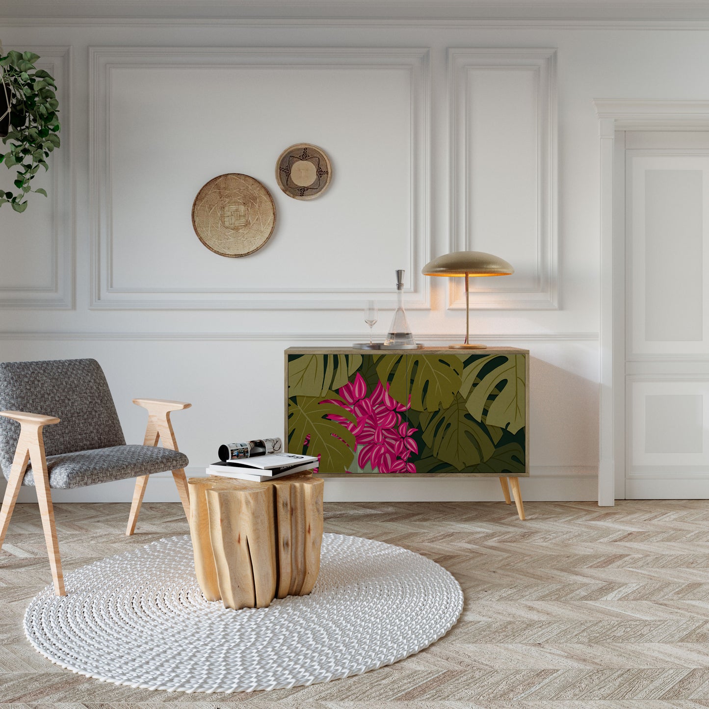 TROPICAL BEAUTY 2-Door Sideboard in Oak Effect