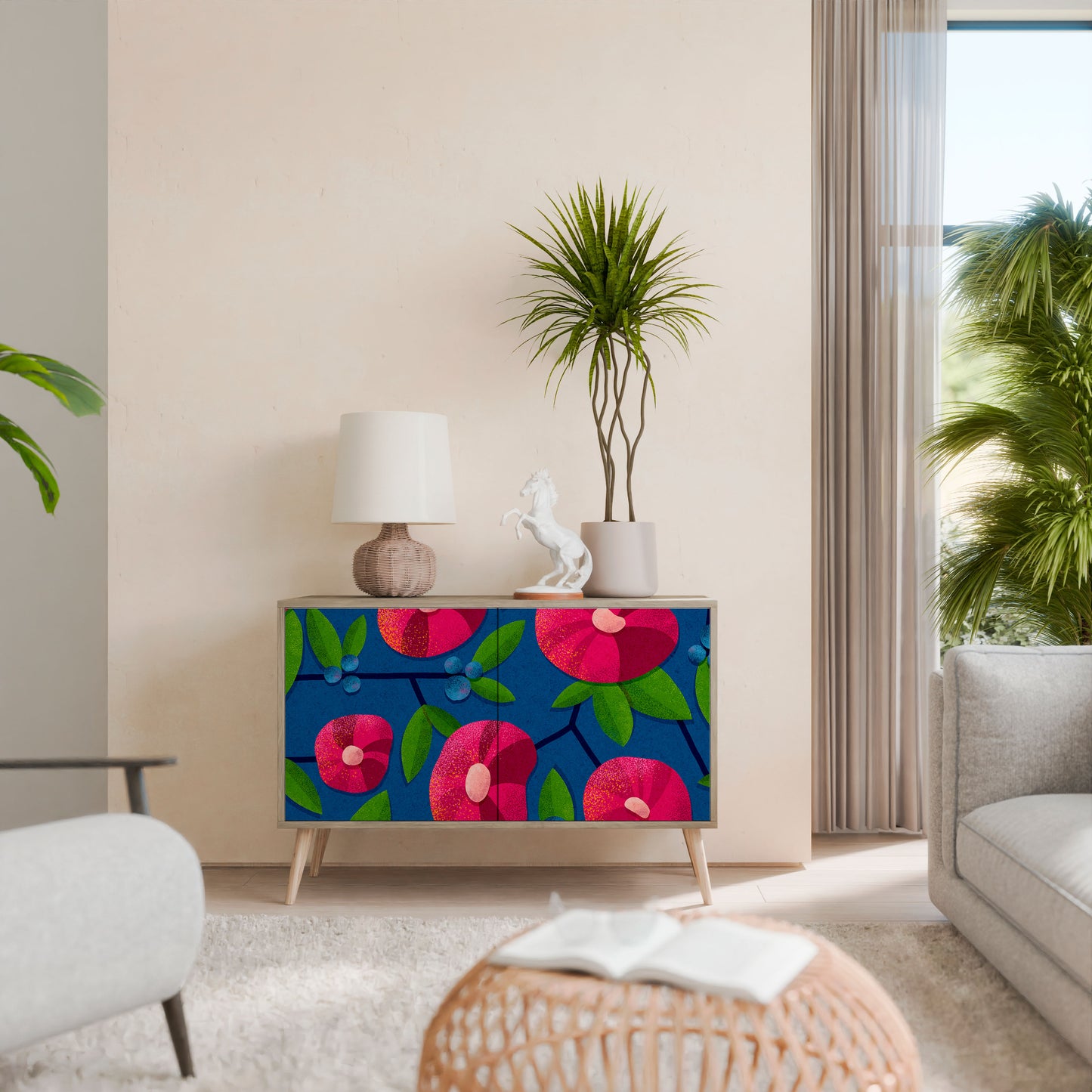 Credenza a 2 ante SPRING THOUGHTS in effetto rovere