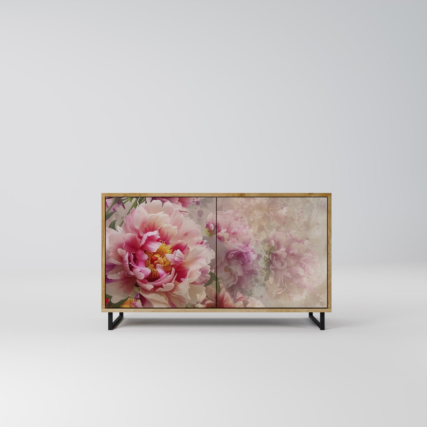 Credenza a 2 ante PEONY WHISPER effetto rovere