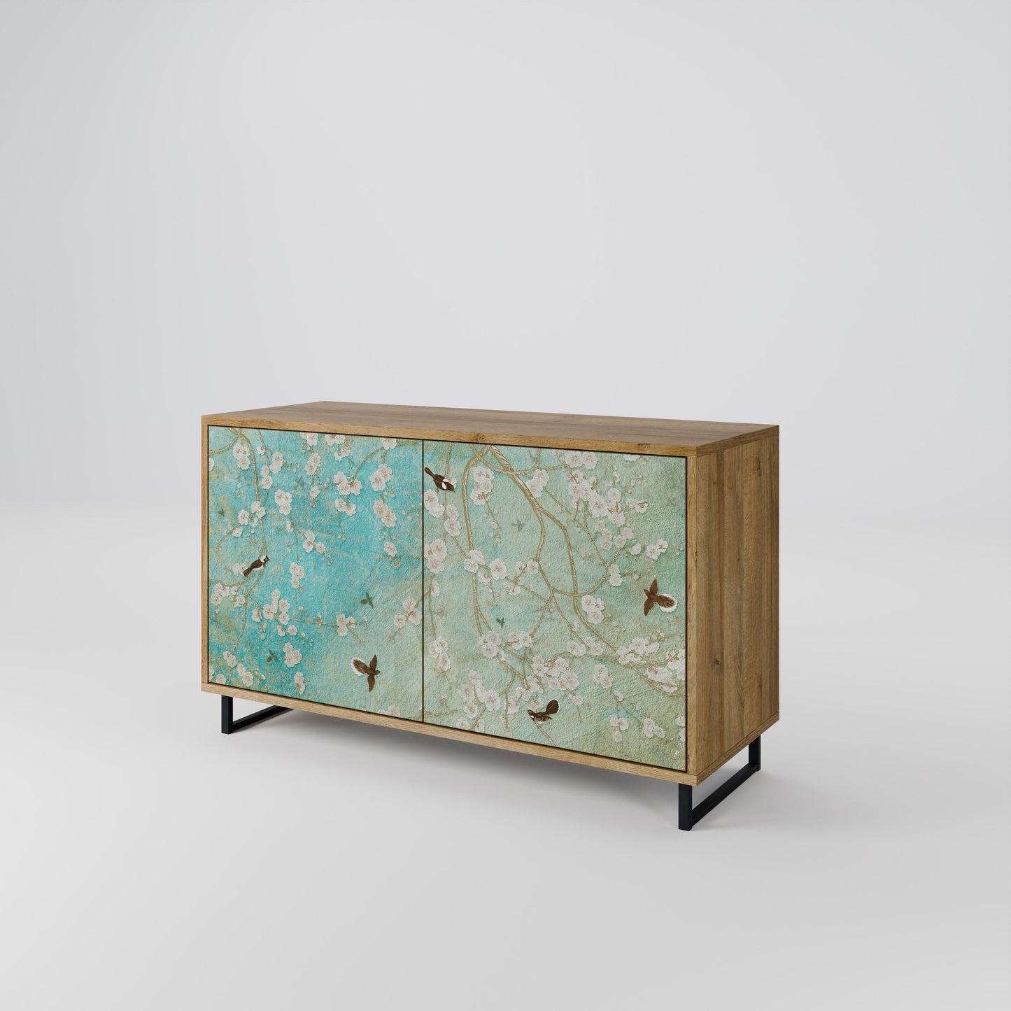 Credenza BLOOMING CHARM a 2 ante in effetto rovere