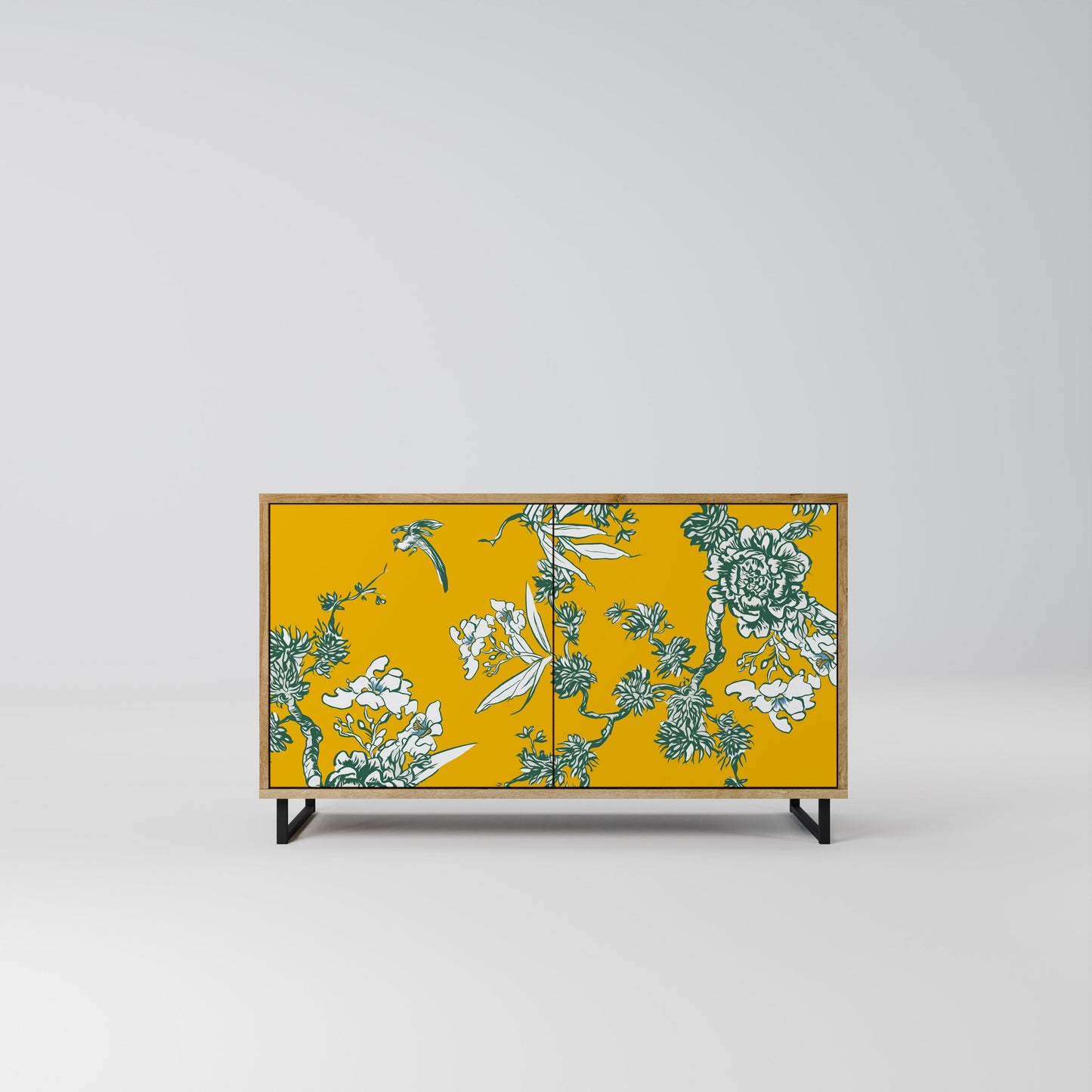 Credenza YELLOW CHINOISERIE a 2 ante in effetto rovere