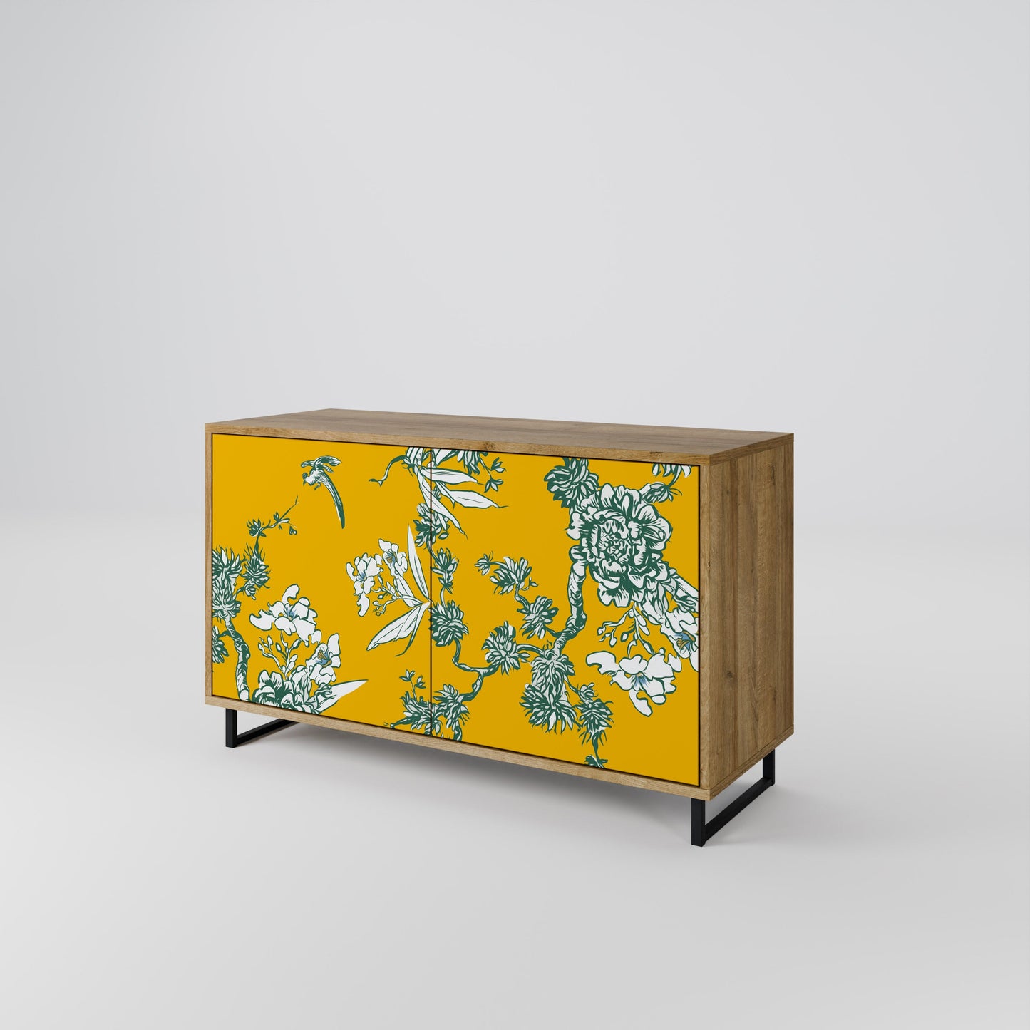 Credenza YELLOW CHINOISERIE a 2 ante in effetto rovere
