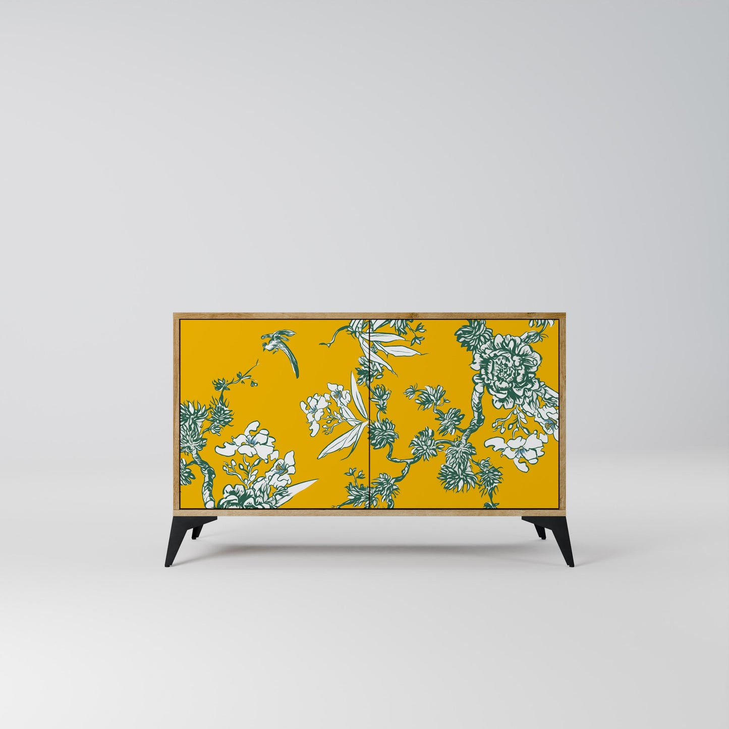 Credenza YELLOW CHINOISERIE a 2 ante in effetto rovere