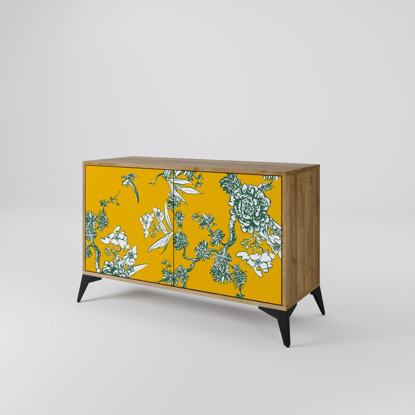 Credenza YELLOW CHINOISERIE a 2 ante in effetto rovere