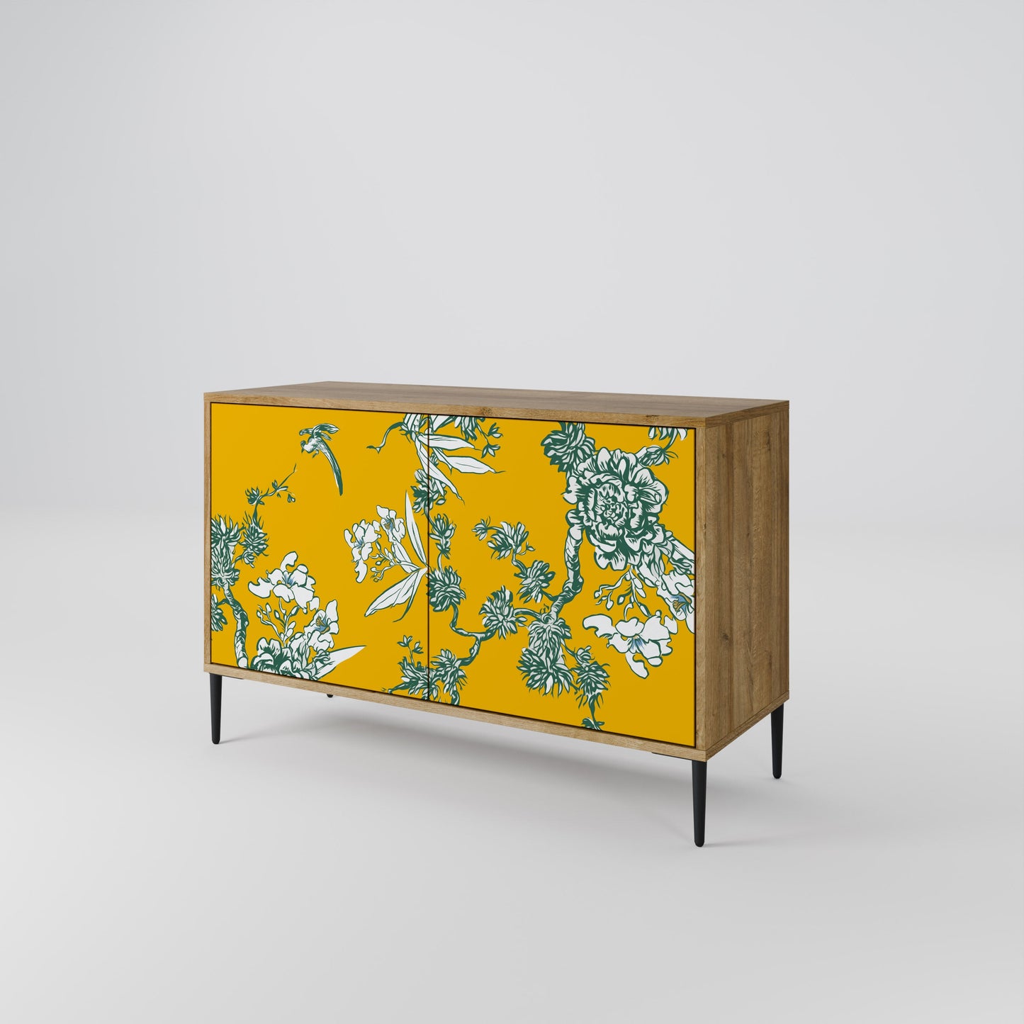 Credenza YELLOW CHINOISERIE a 2 ante in effetto rovere
