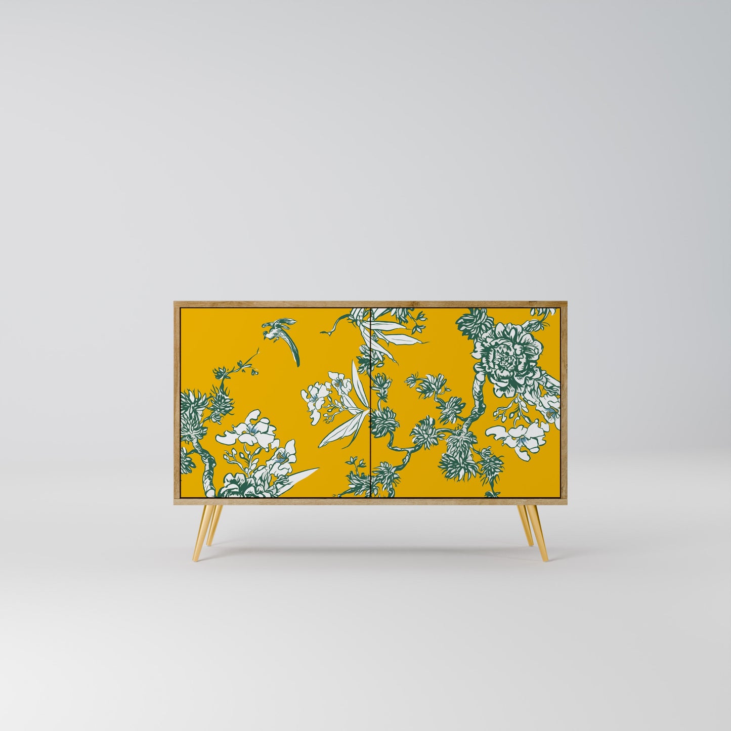 Credenza YELLOW CHINOISERIE a 2 ante in effetto rovere
