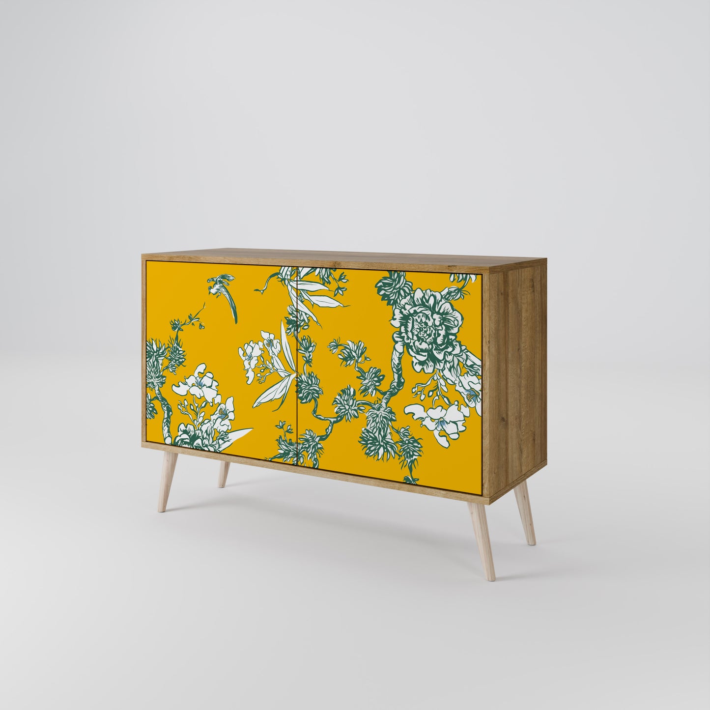 Credenza YELLOW CHINOISERIE a 2 ante in effetto rovere