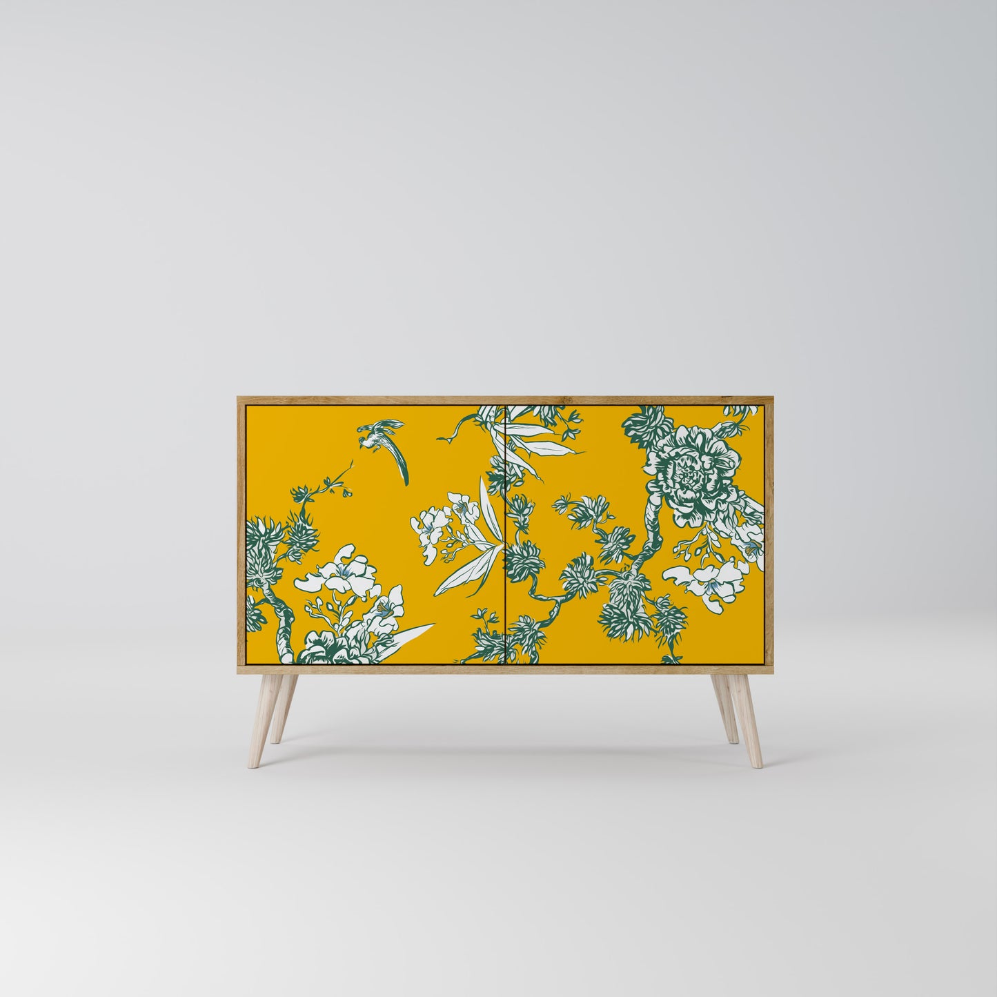 Credenza YELLOW CHINOISERIE a 2 ante in effetto rovere