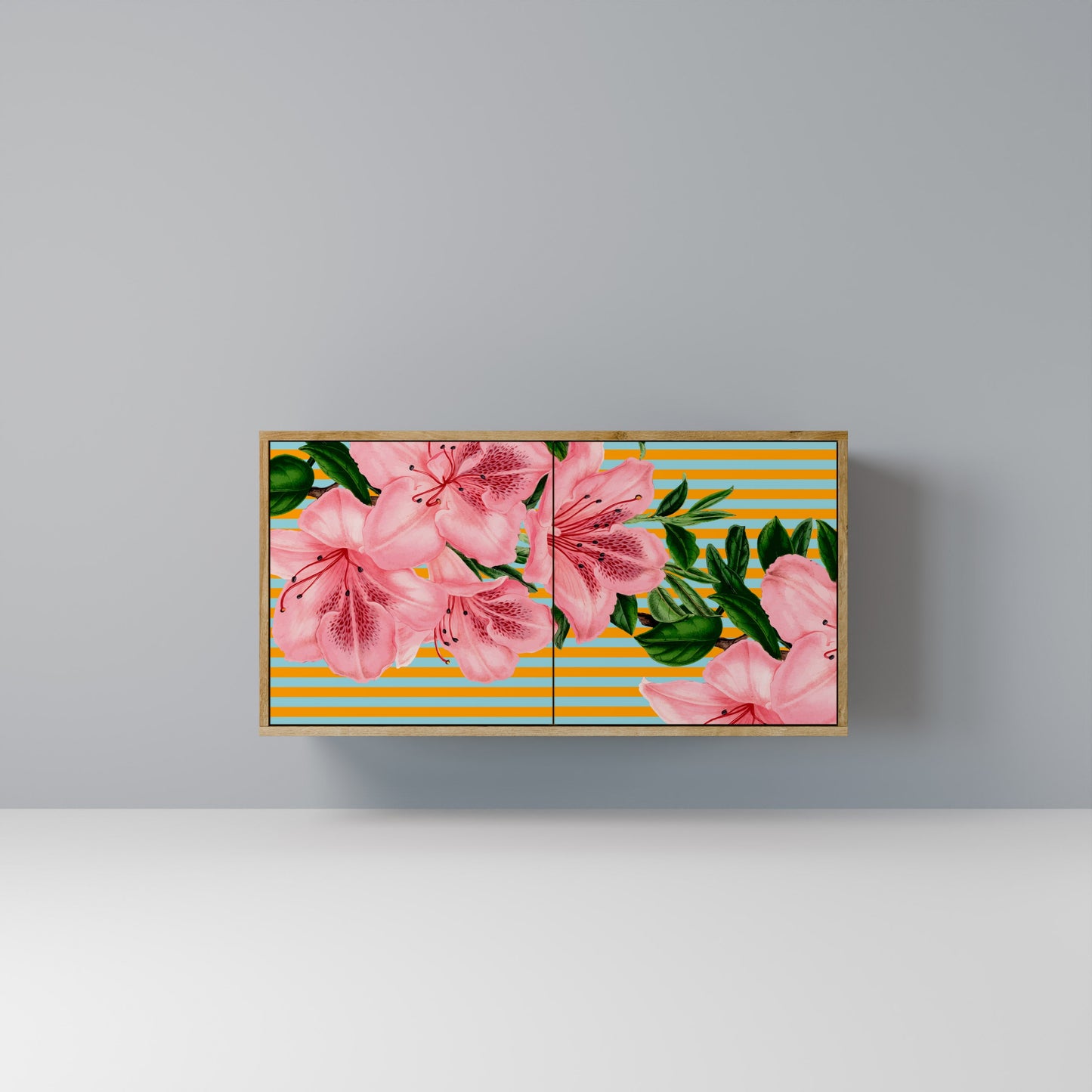 Credenza FRAGILE BEAUTY a 2 ante in effetto rovere