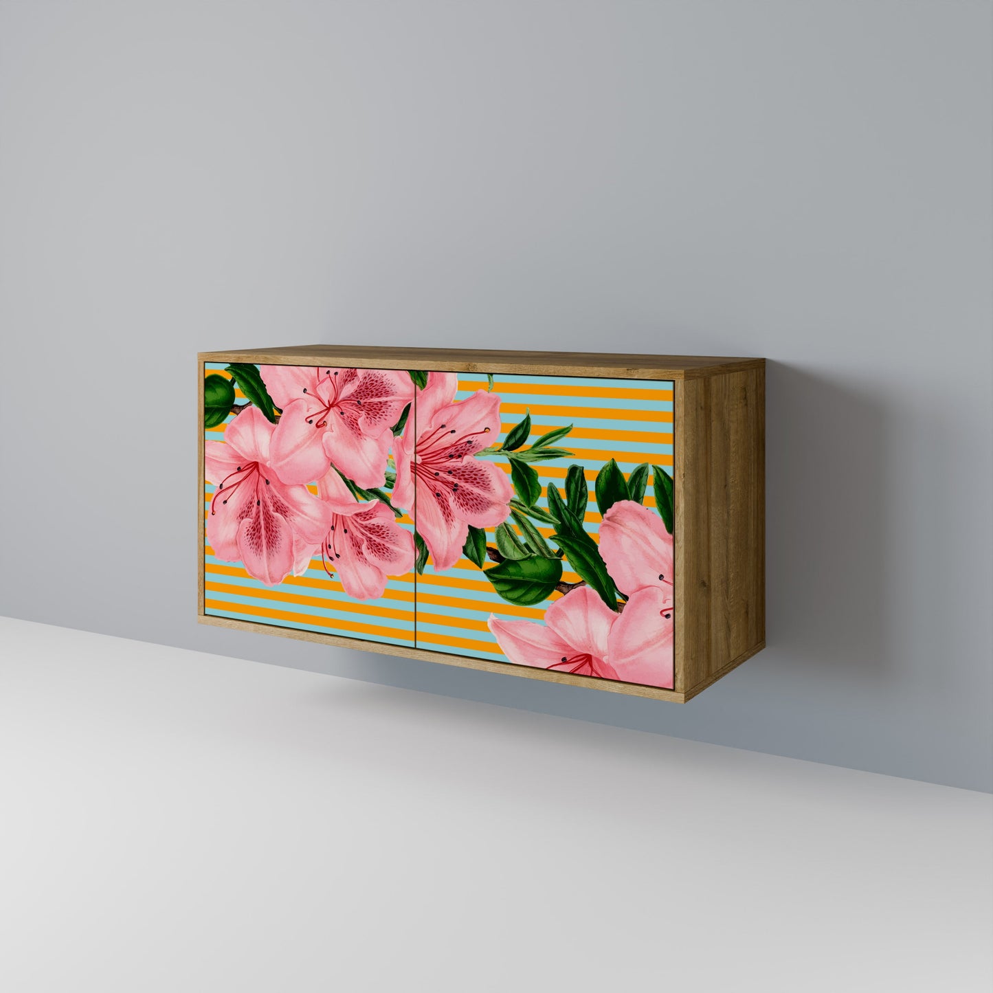 Credenza FRAGILE BEAUTY a 2 ante in effetto rovere