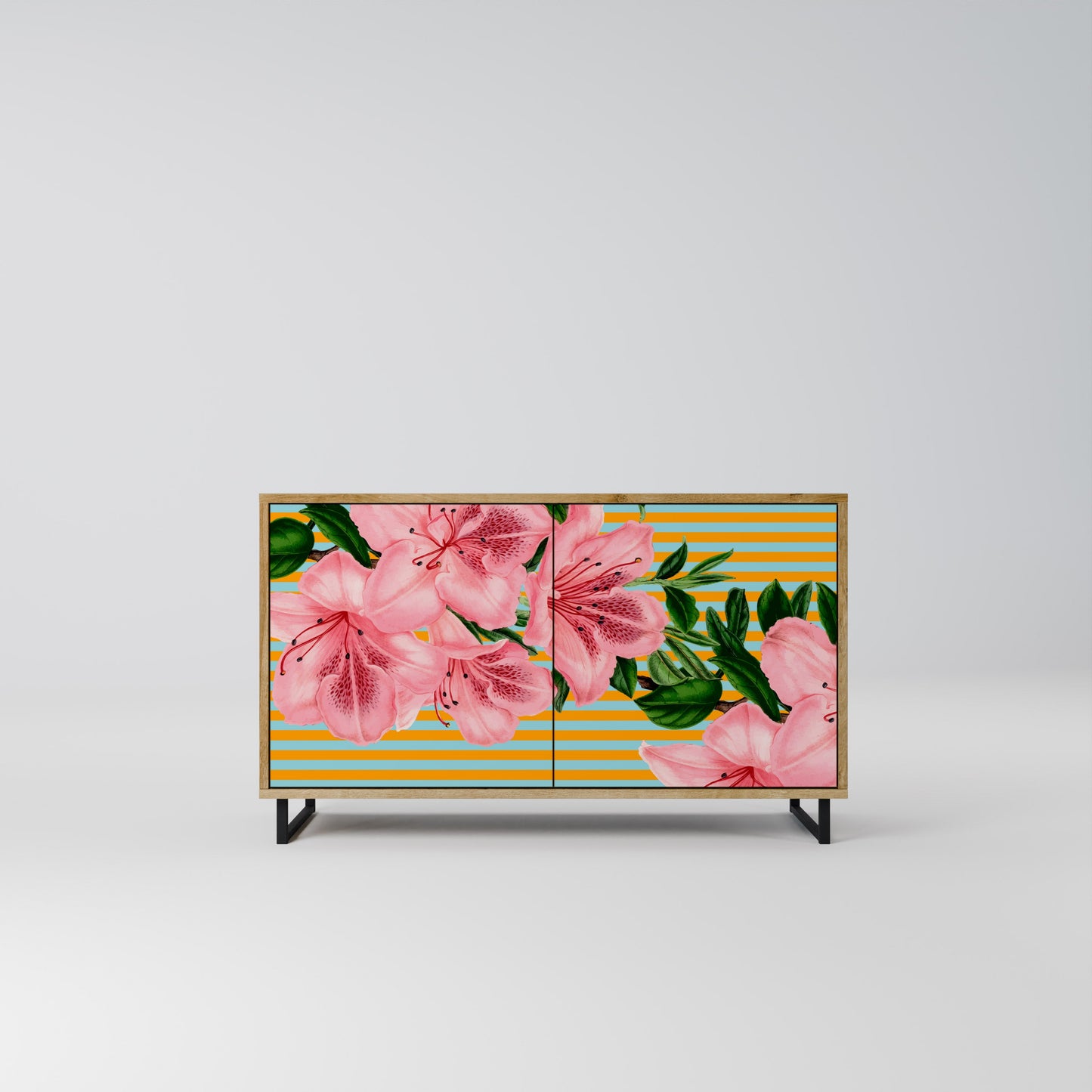 Credenza FRAGILE BEAUTY a 2 ante in effetto rovere