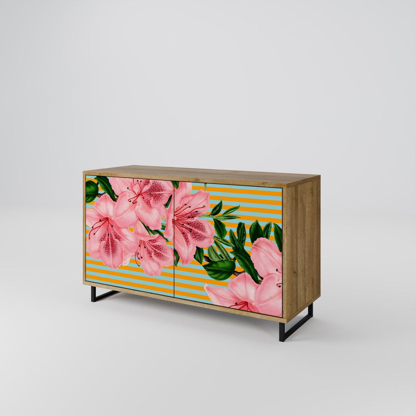 Credenza FRAGILE BEAUTY a 2 ante in effetto rovere