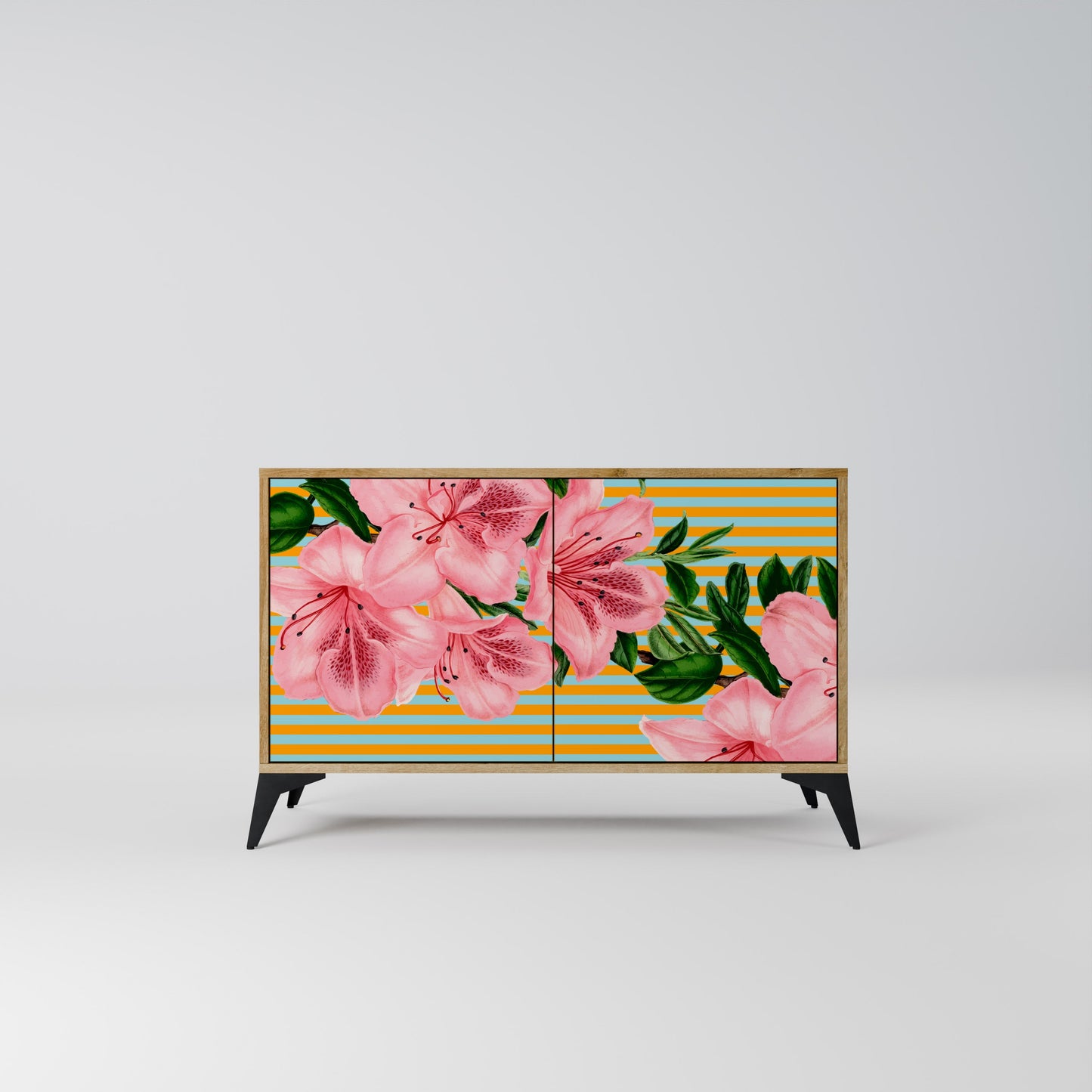 Credenza FRAGILE BEAUTY a 2 ante in effetto rovere