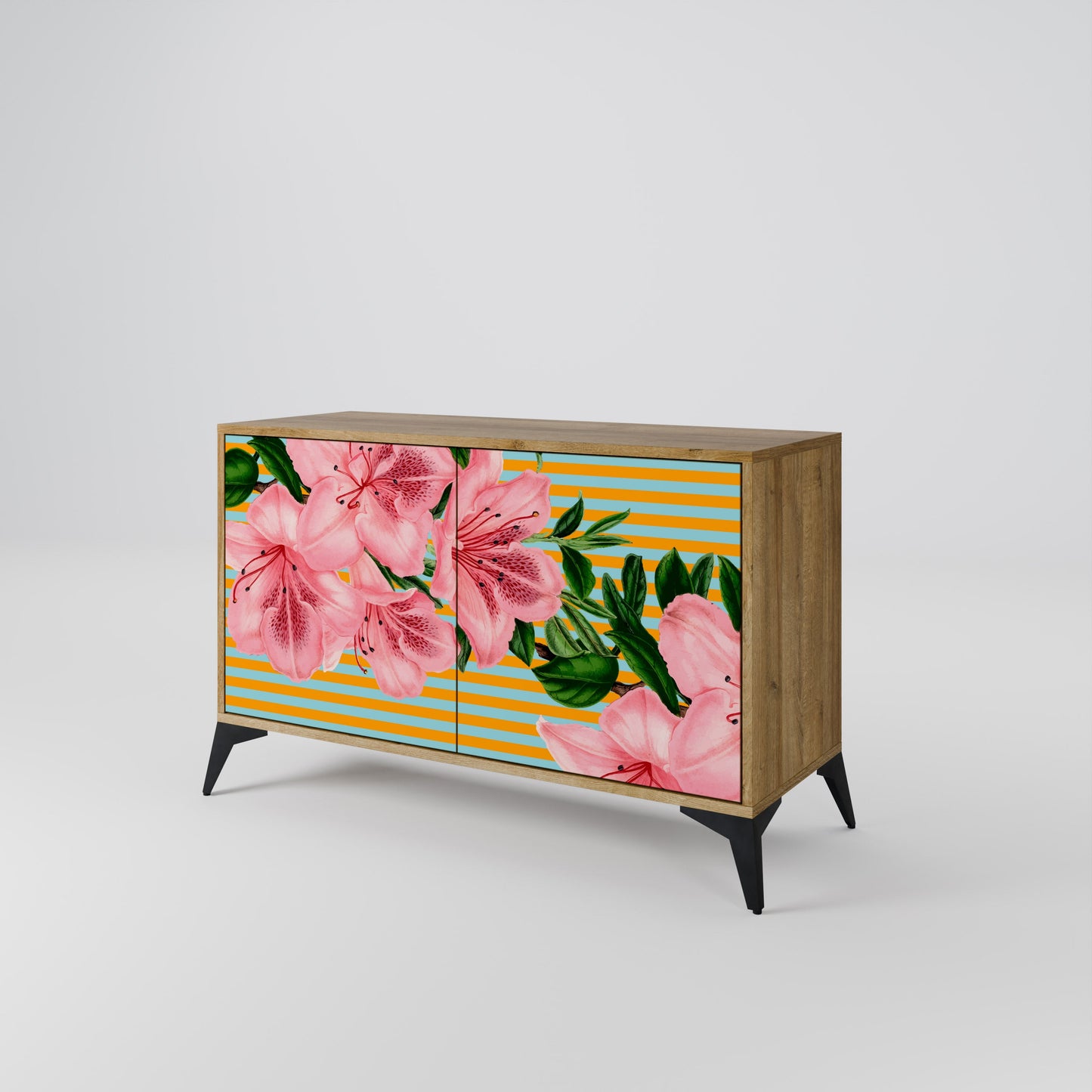 Credenza FRAGILE BEAUTY a 2 ante in effetto rovere