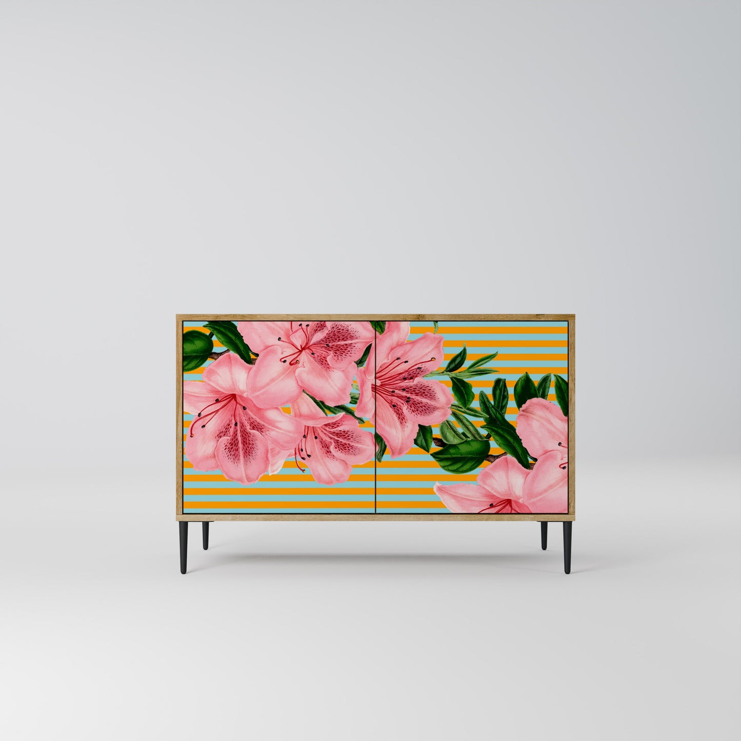 Credenza FRAGILE BEAUTY a 2 ante in effetto rovere