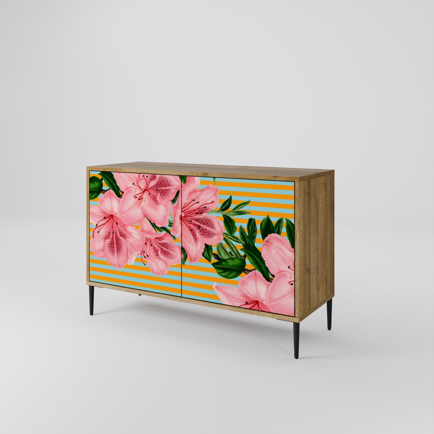 Credenza FRAGILE BEAUTY a 2 ante in effetto rovere