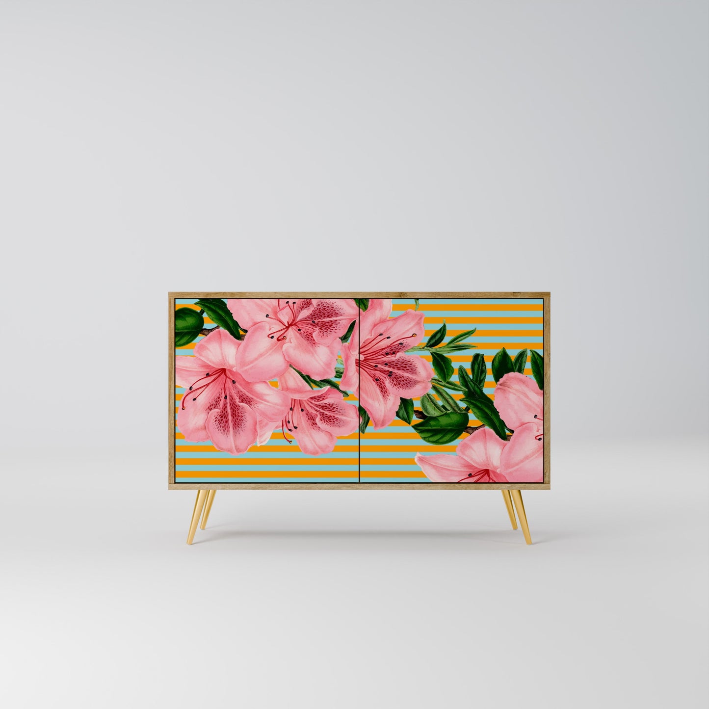 Credenza FRAGILE BEAUTY a 2 ante in effetto rovere