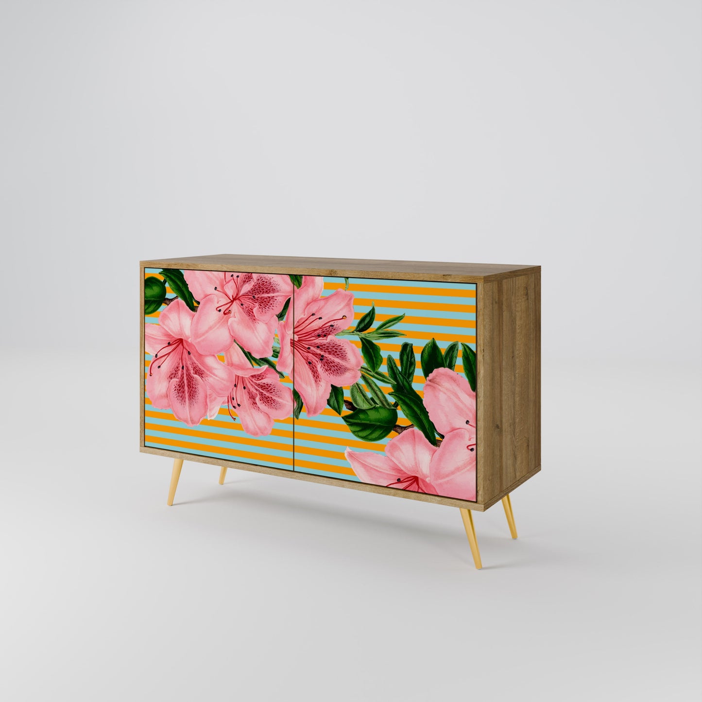 Credenza FRAGILE BEAUTY a 2 ante in effetto rovere