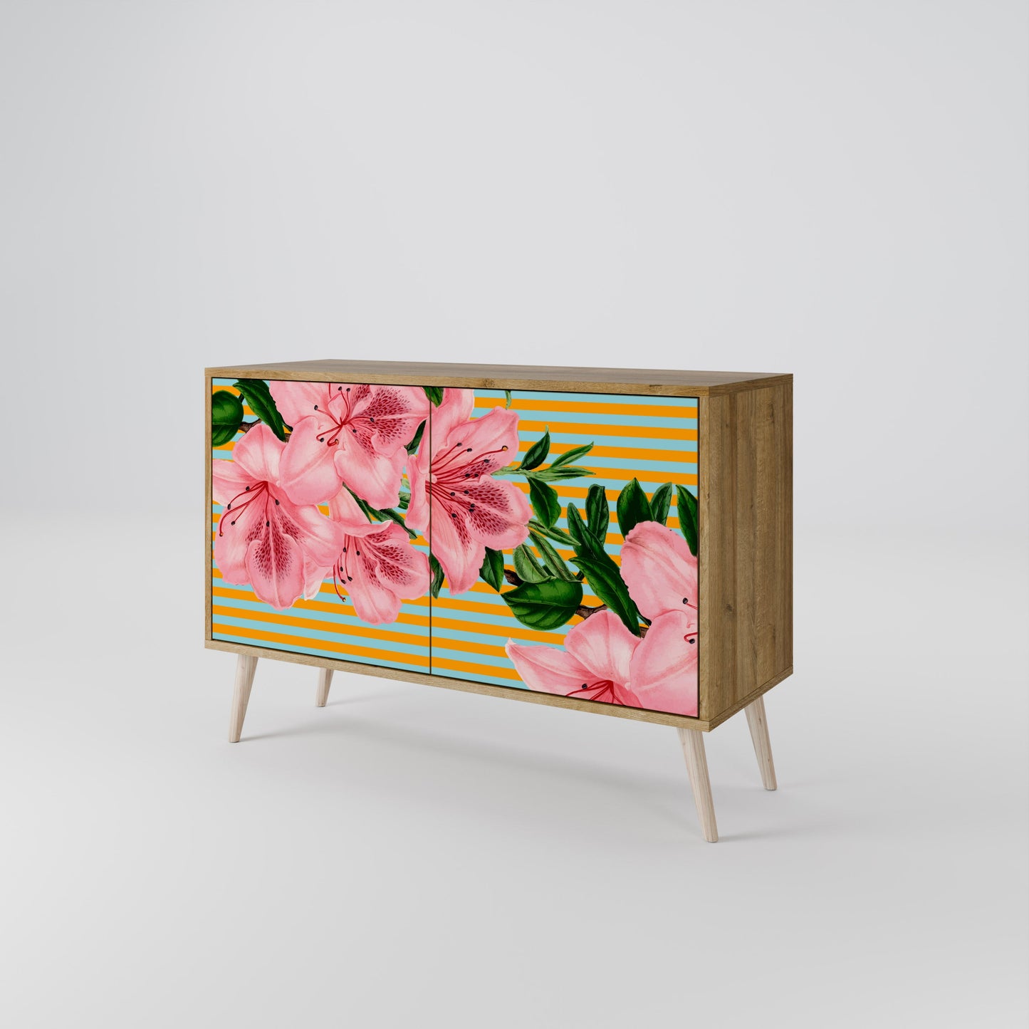 Credenza FRAGILE BEAUTY a 2 ante in effetto rovere
