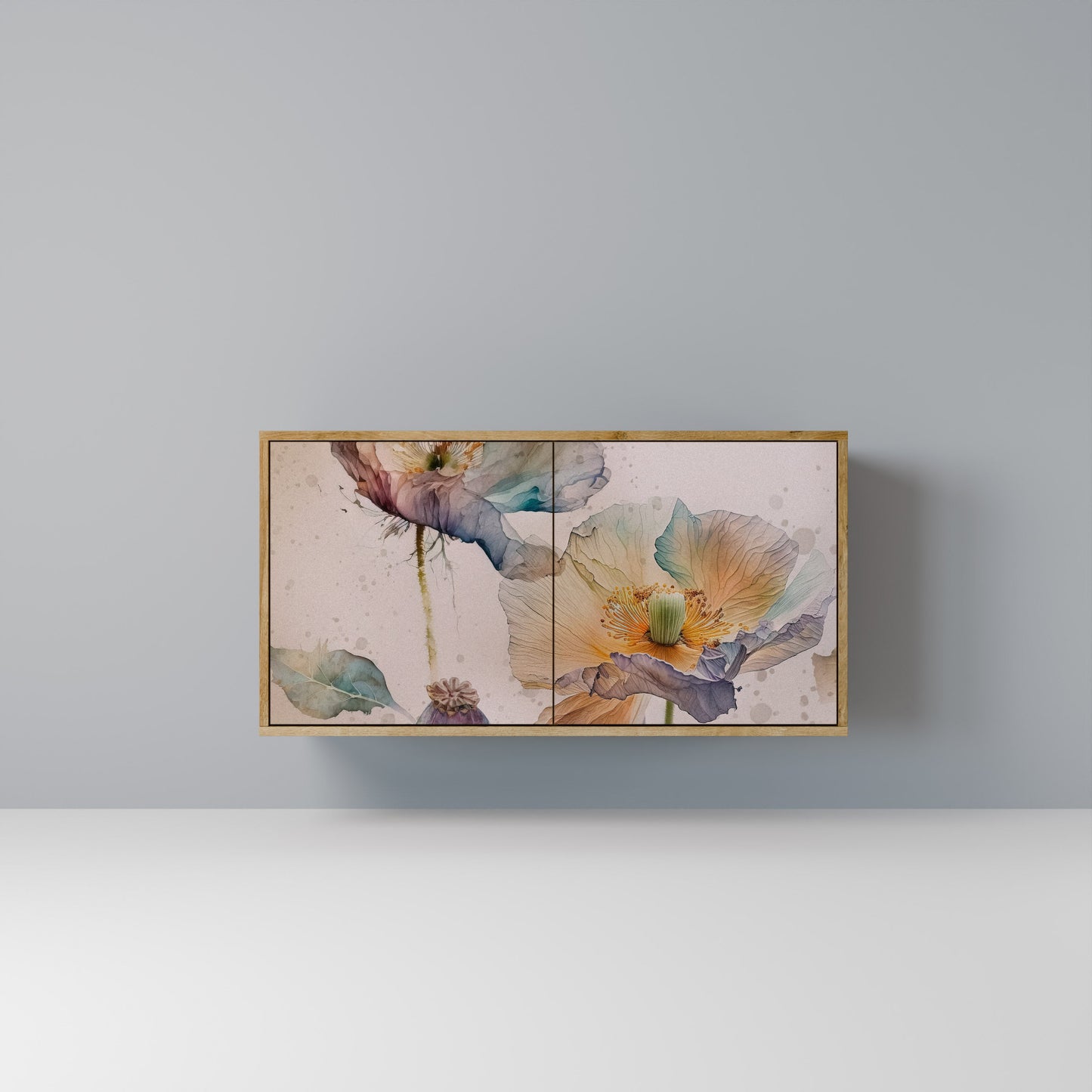 Credenza SOFTEN POPPY a 2 ante effetto rovere