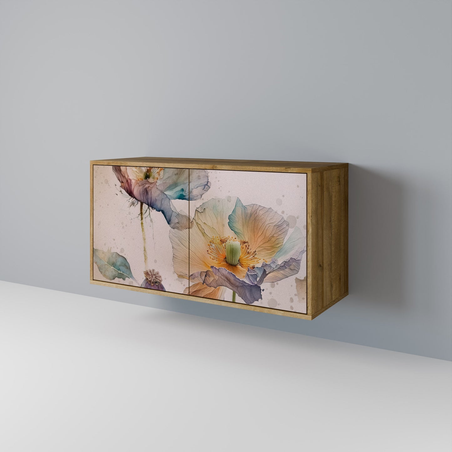 Credenza SOFTEN POPPY a 2 ante effetto rovere