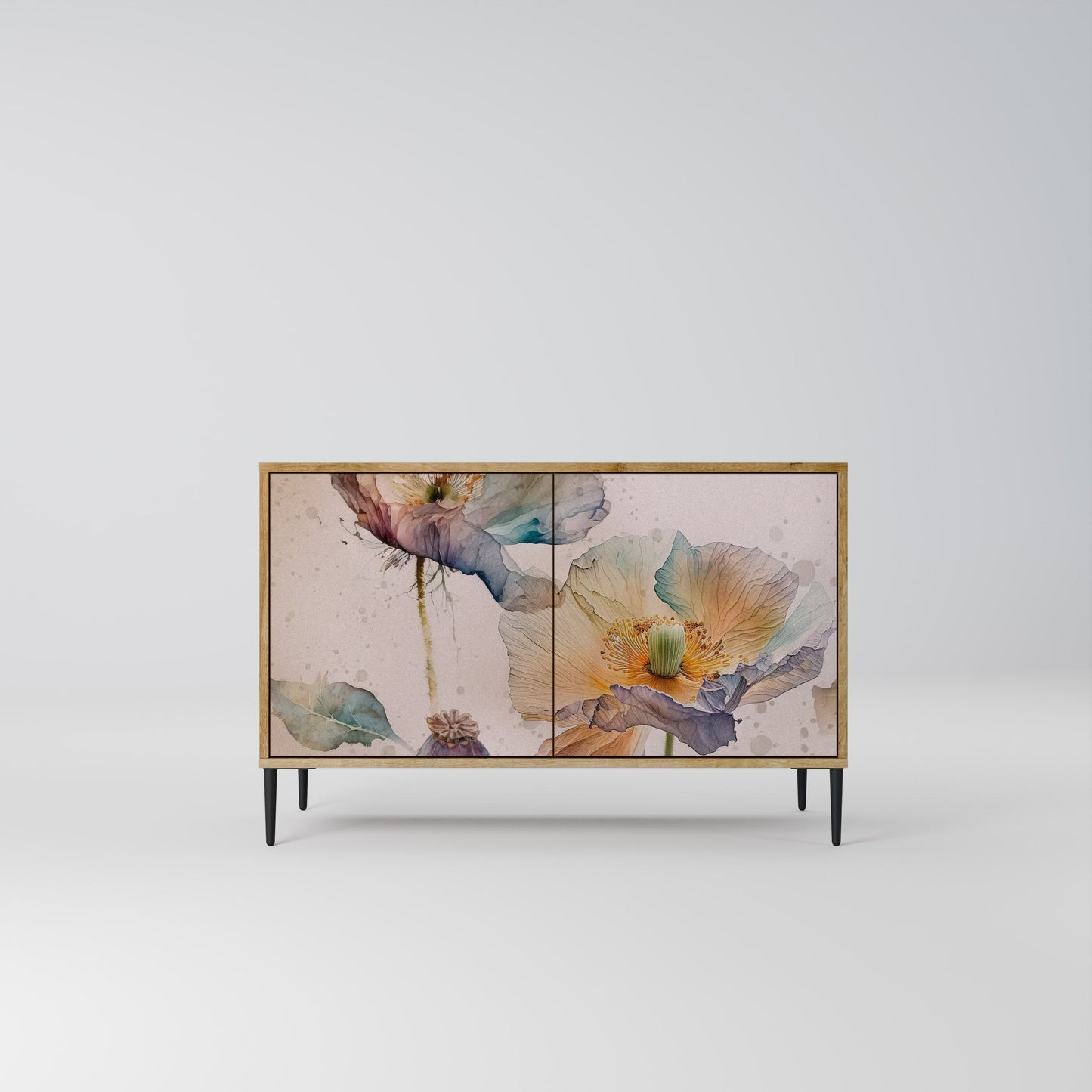 Credenza SOFTEN POPPY a 2 ante effetto rovere