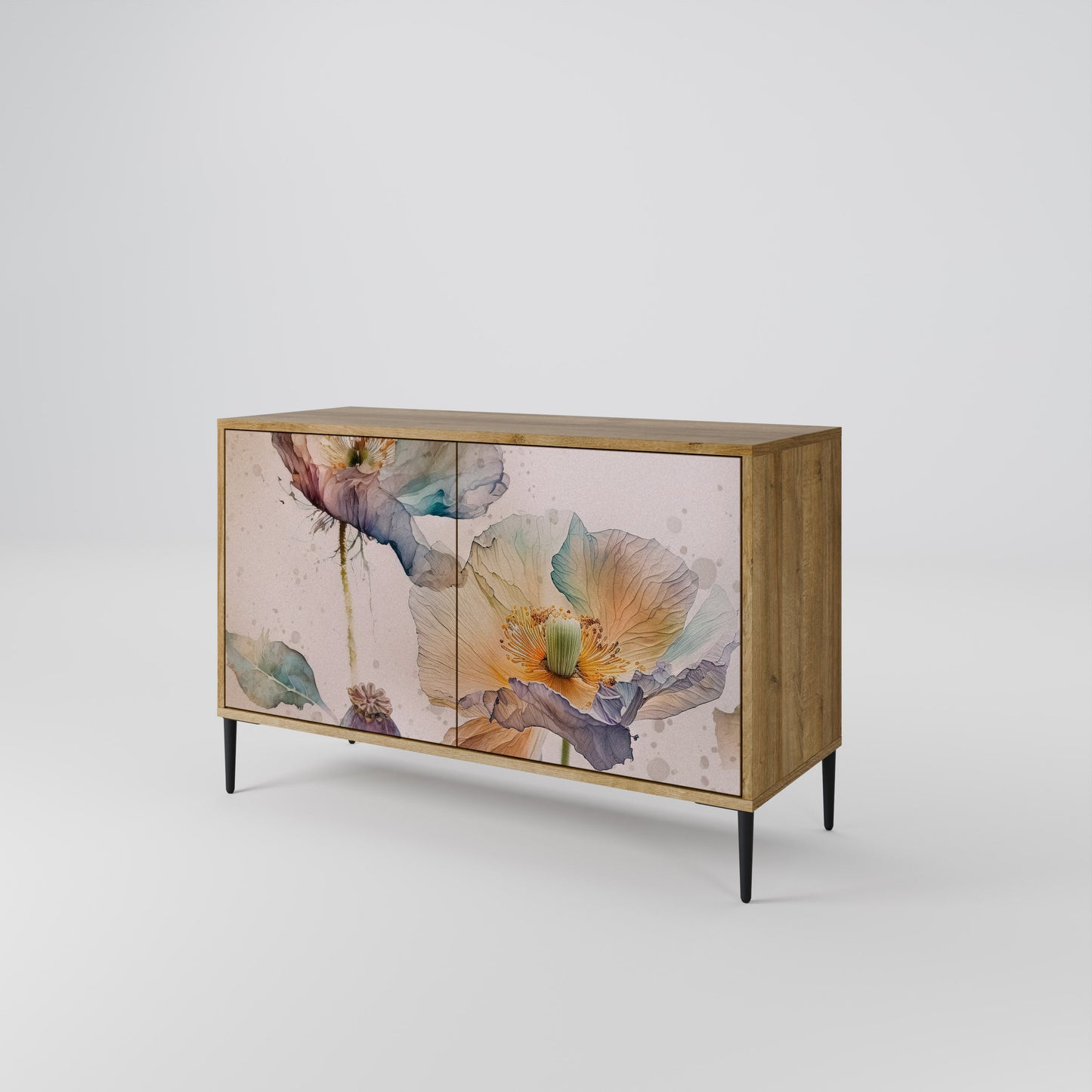 Credenza SOFTEN POPPY a 2 ante effetto rovere