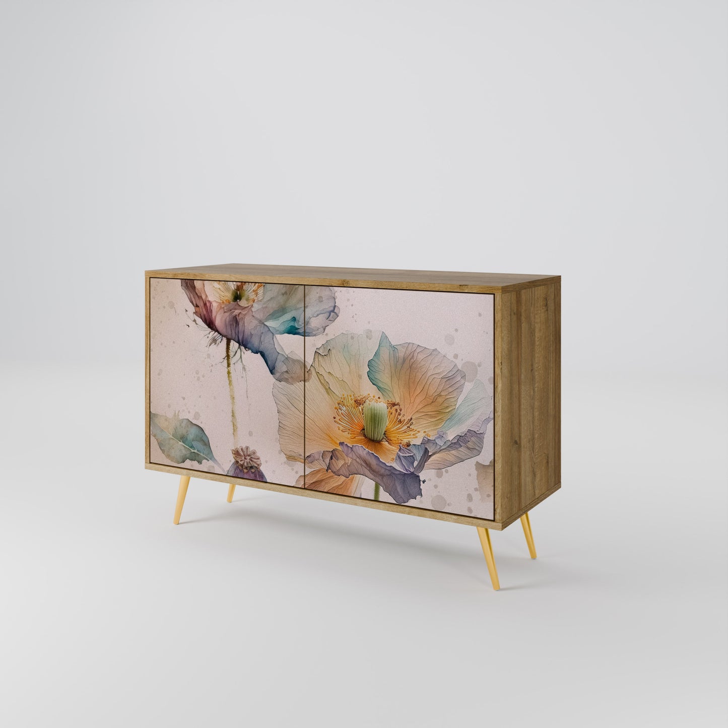 Credenza SOFTEN POPPY a 2 ante effetto rovere