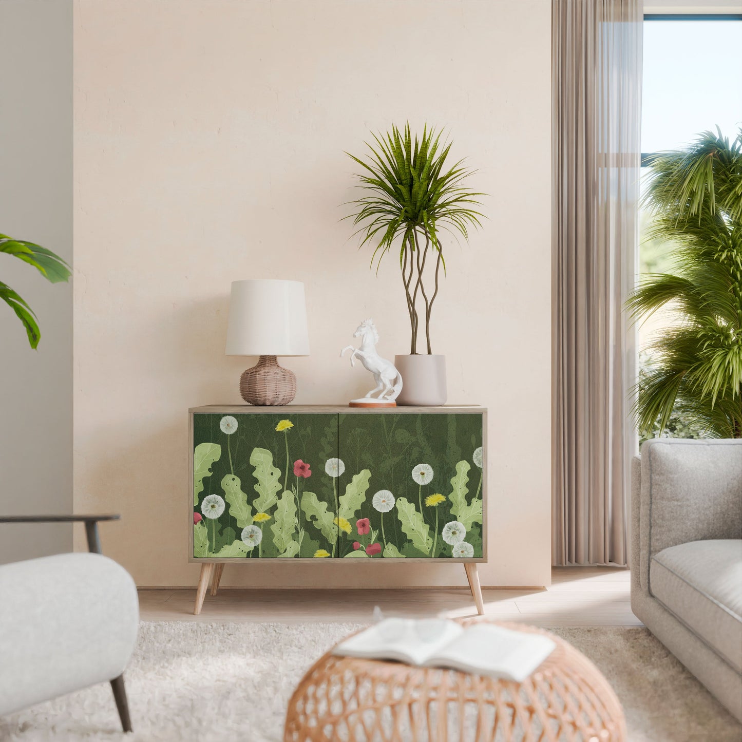 Credenza DANDELION AMUSE a 2 ante in effetto rovere