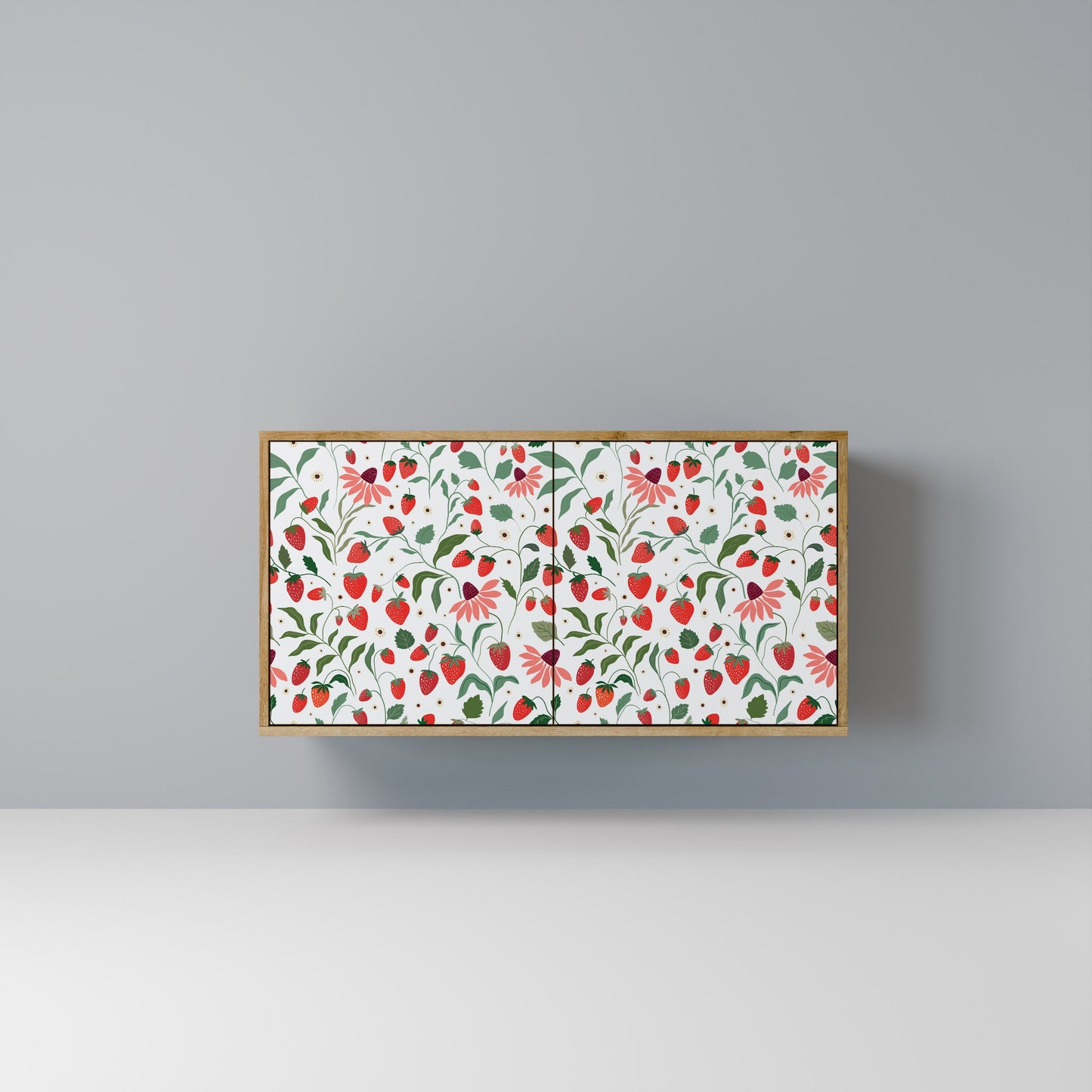 FLOWERS AND STRAWBERRIES 2-Door Sideboard in Oak Effect