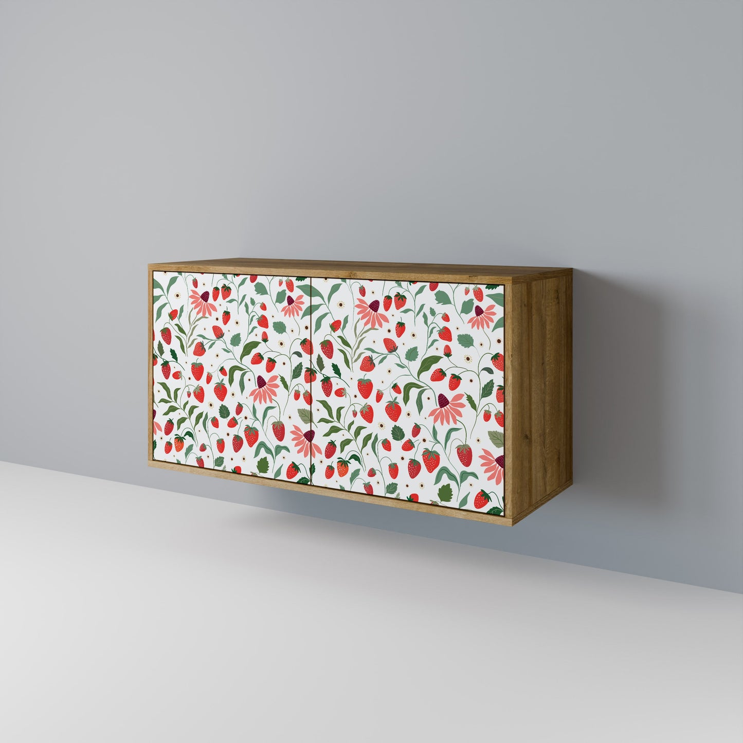 FLOWERS AND STRAWBERRIES 2-Door Sideboard in Oak Effect