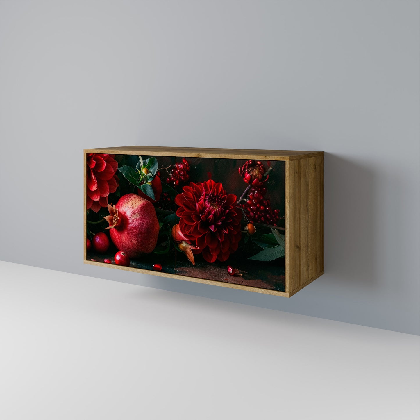 DAHLIAS AND POMEGRANATES 2-Door Sideboard in Oak Effect