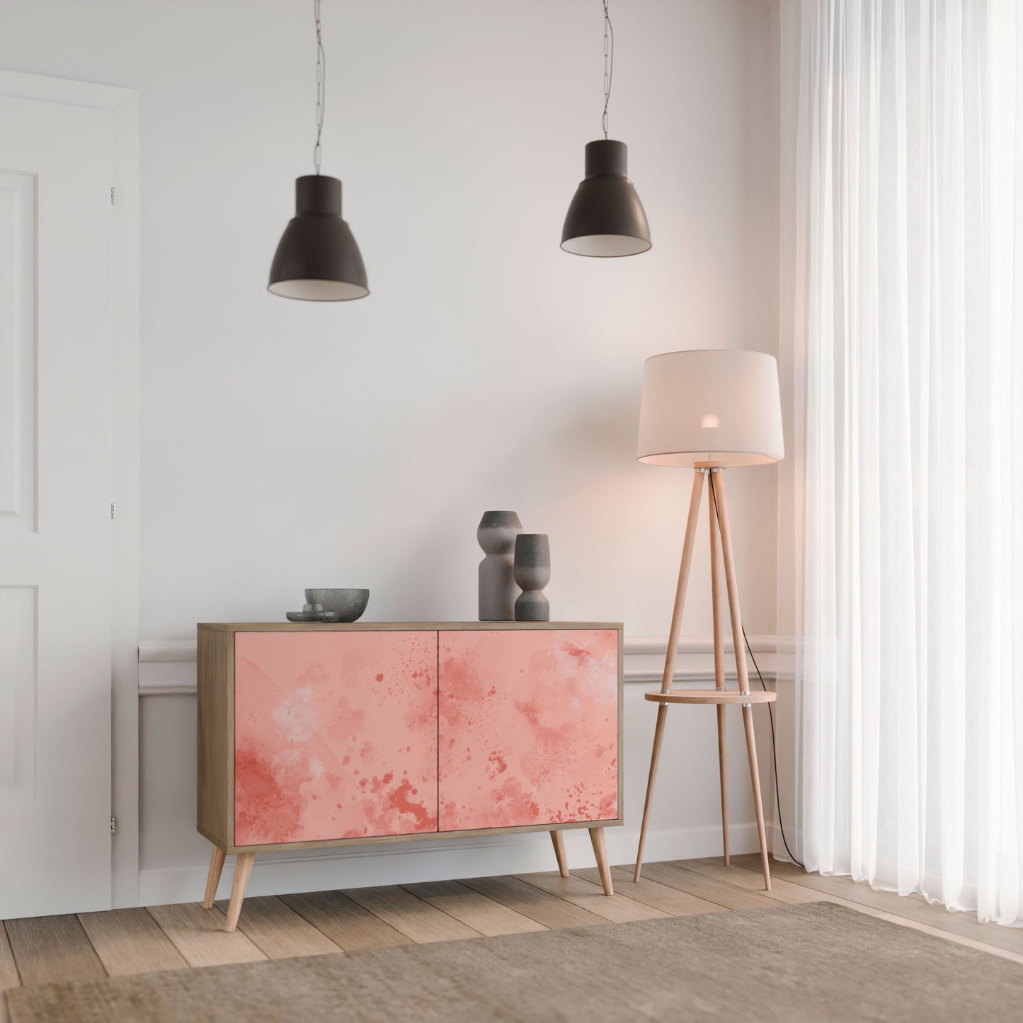 Credenza CRANE DANCE a 2 ante in effetto rovere