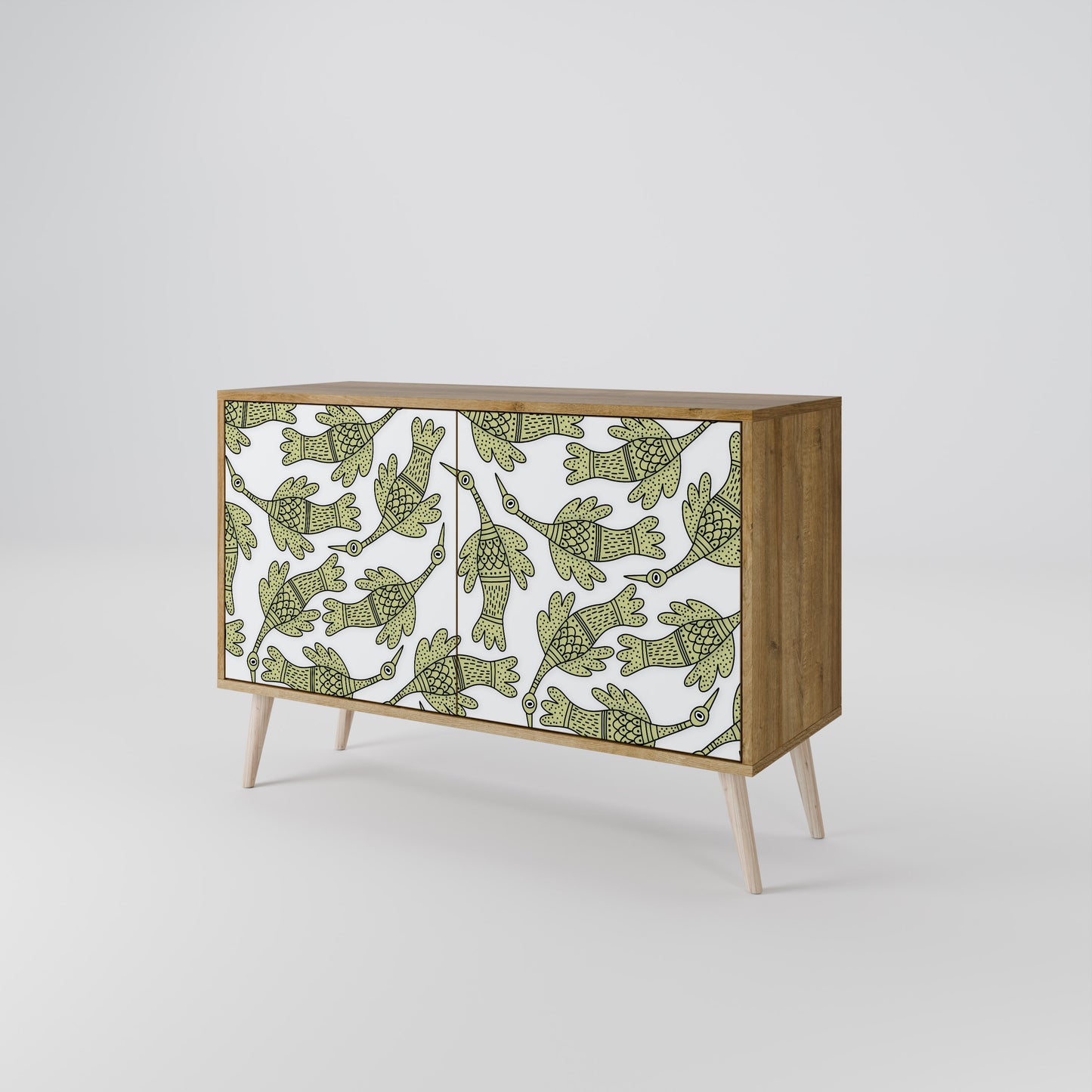 Credenza SEEDLING SONGBIRD a 2 ante in effetto rovere
